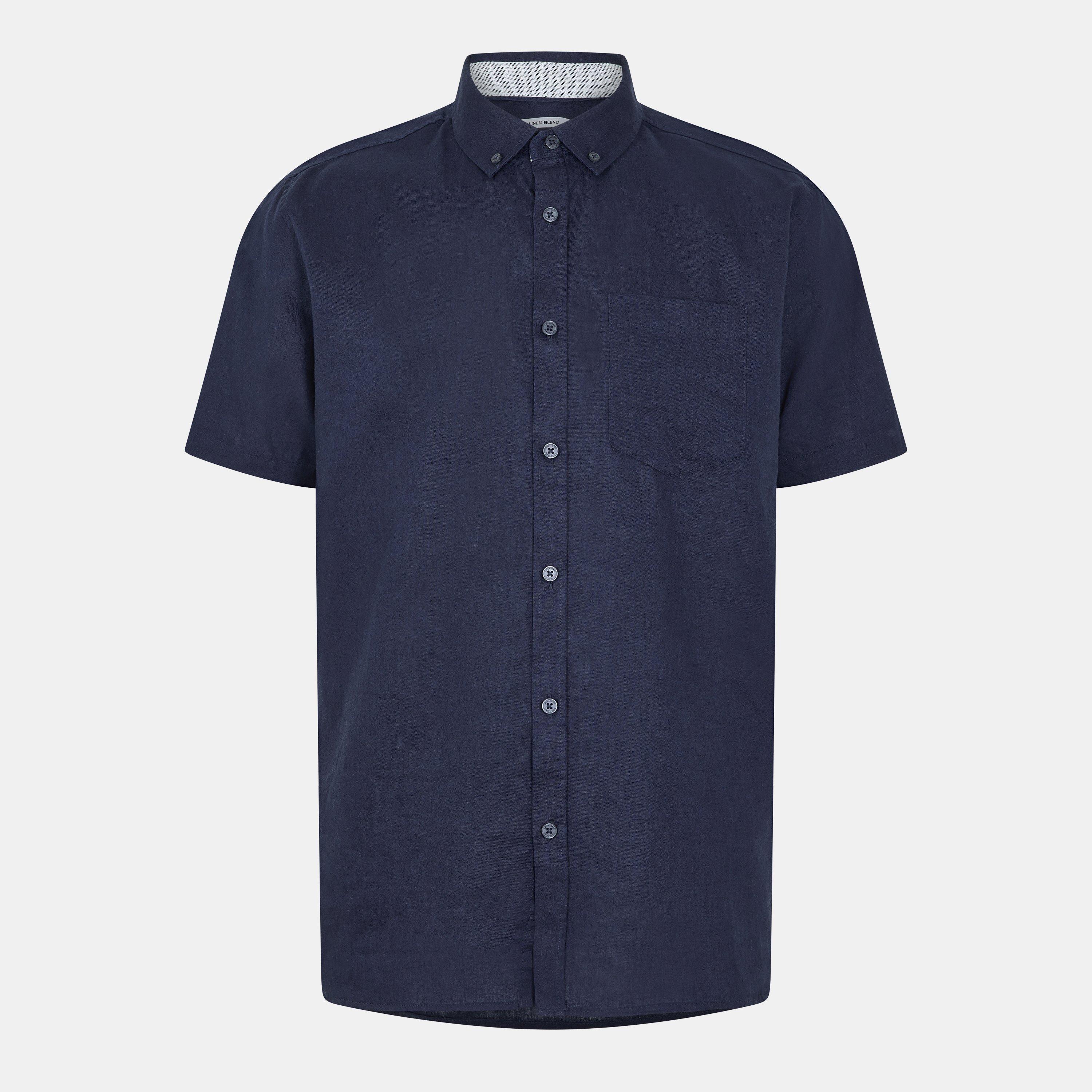 Threadbare Men's Dragon Short-Sleeve Bowling Shirt - Navy - Small