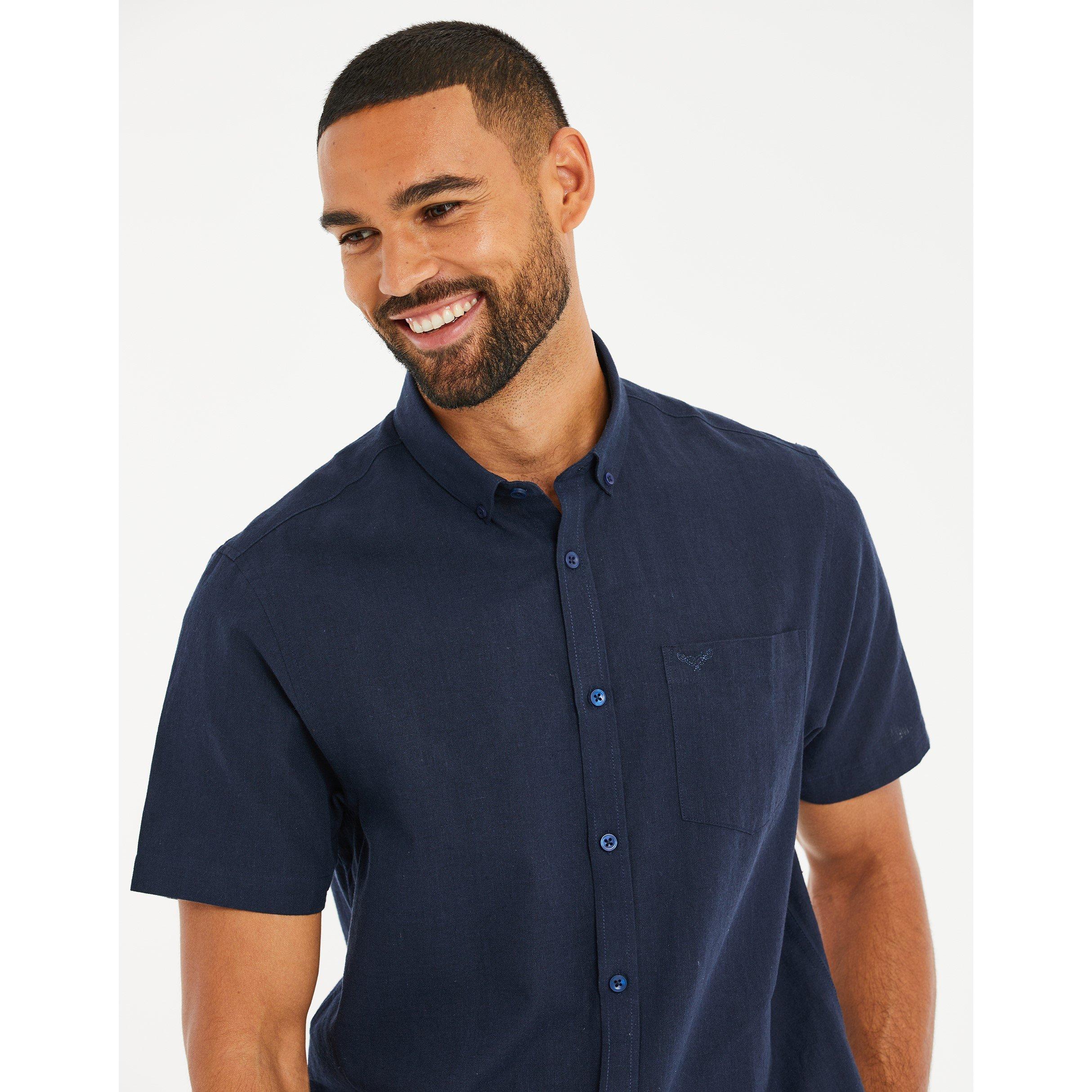 Navy - Threadbare - Dragon Short-Sleeve Bowling Shirt - 4