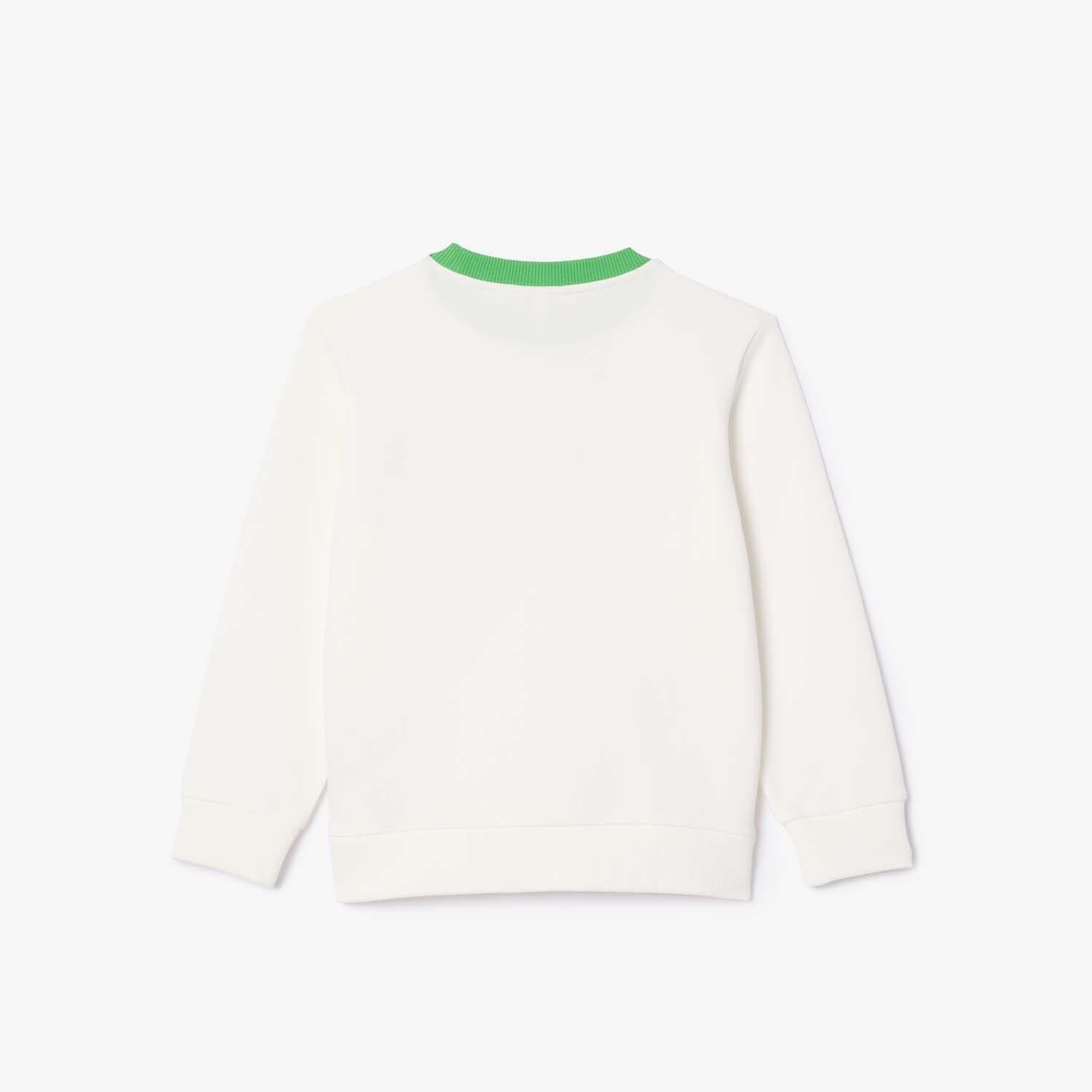 Cream - Lacoste - Fleece Crewneck Print Sweatshirt - 2