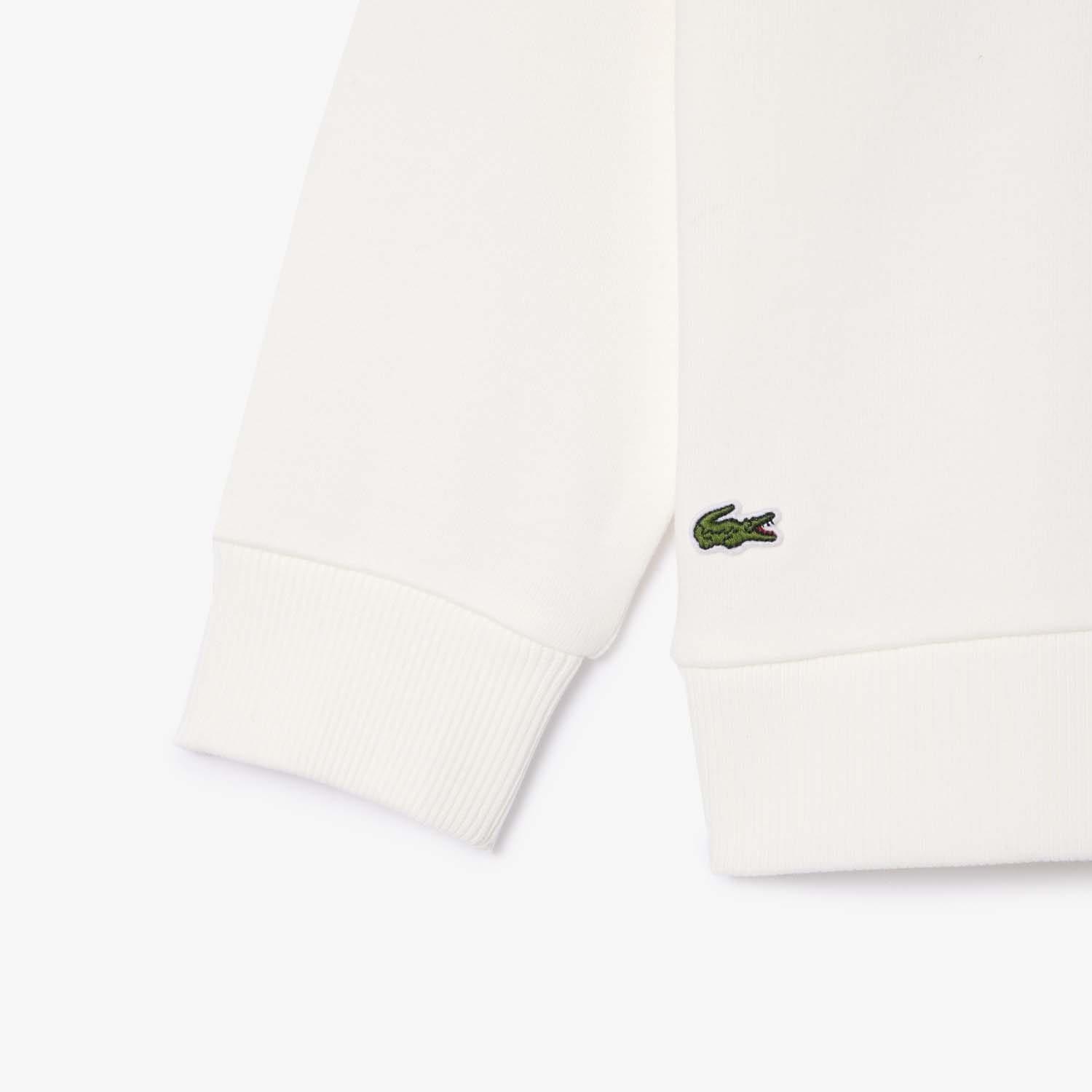 Cream - Lacoste - Fleece Crewneck Print Sweatshirt - 4