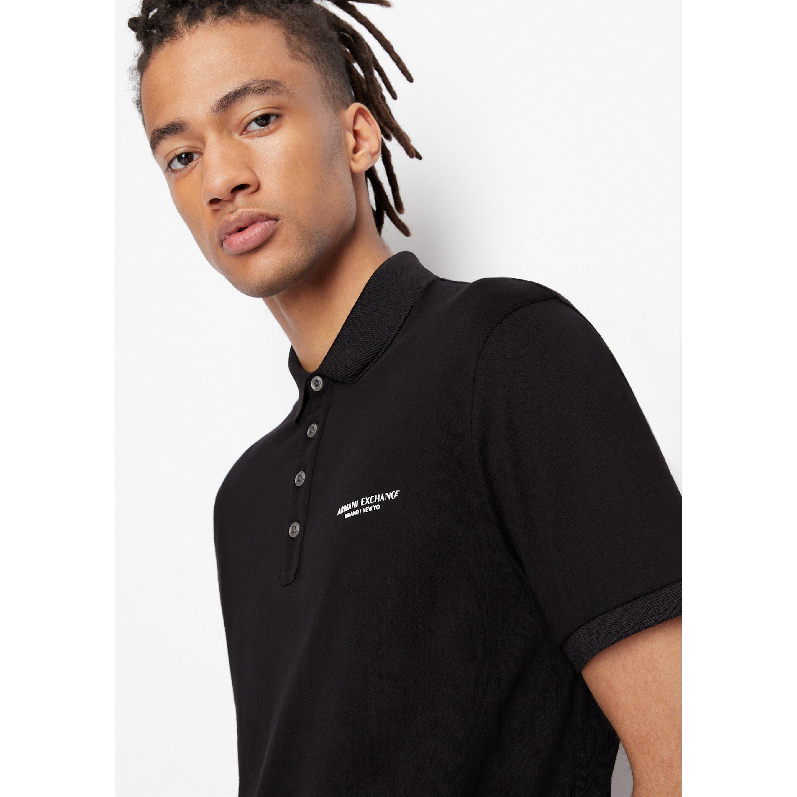 Preto 1200 - Armani Exchange - Jersey Cotton Polo Shirt - 2