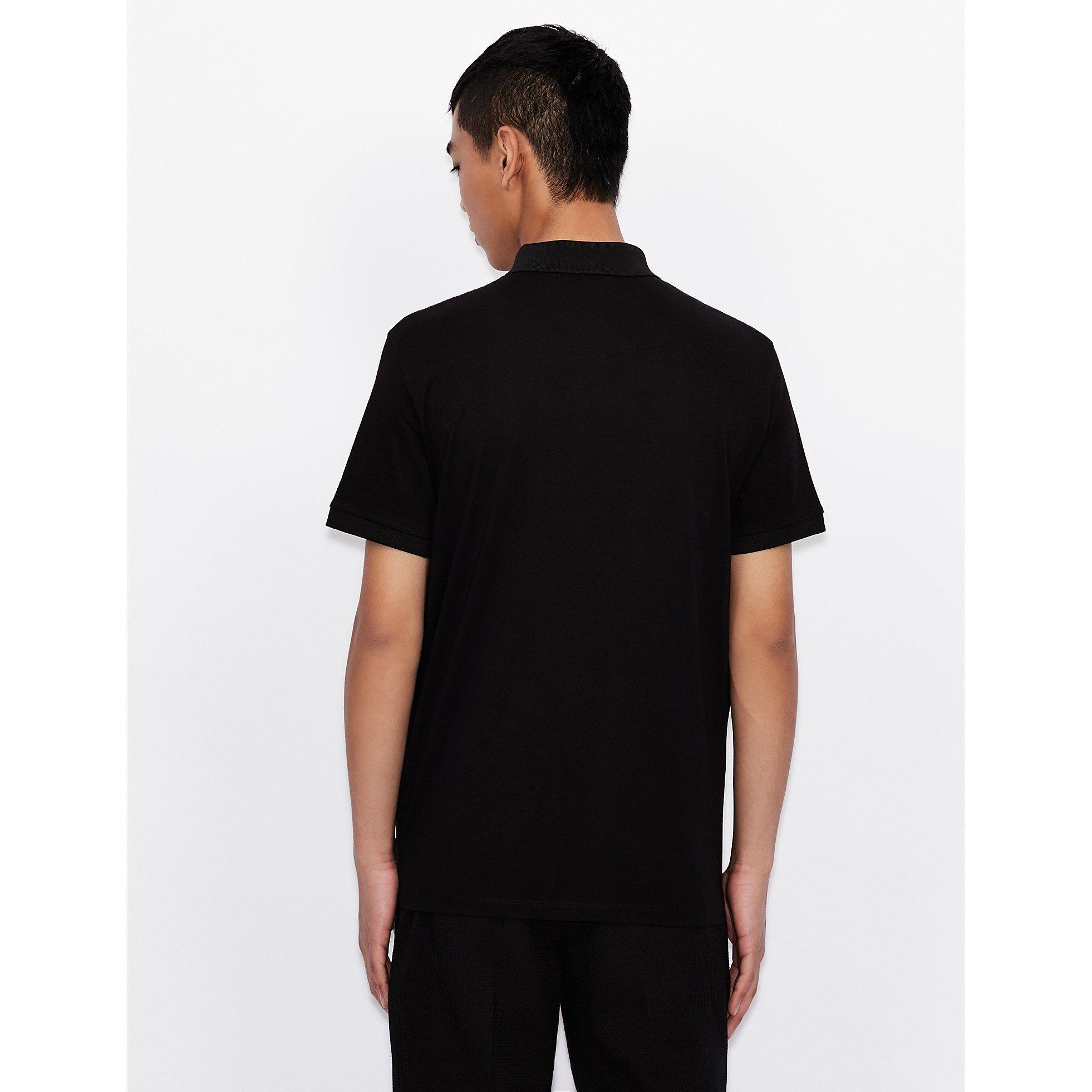 Preto 1200 - Armani Exchange - Jersey Cotton Polo Shirt - 4
