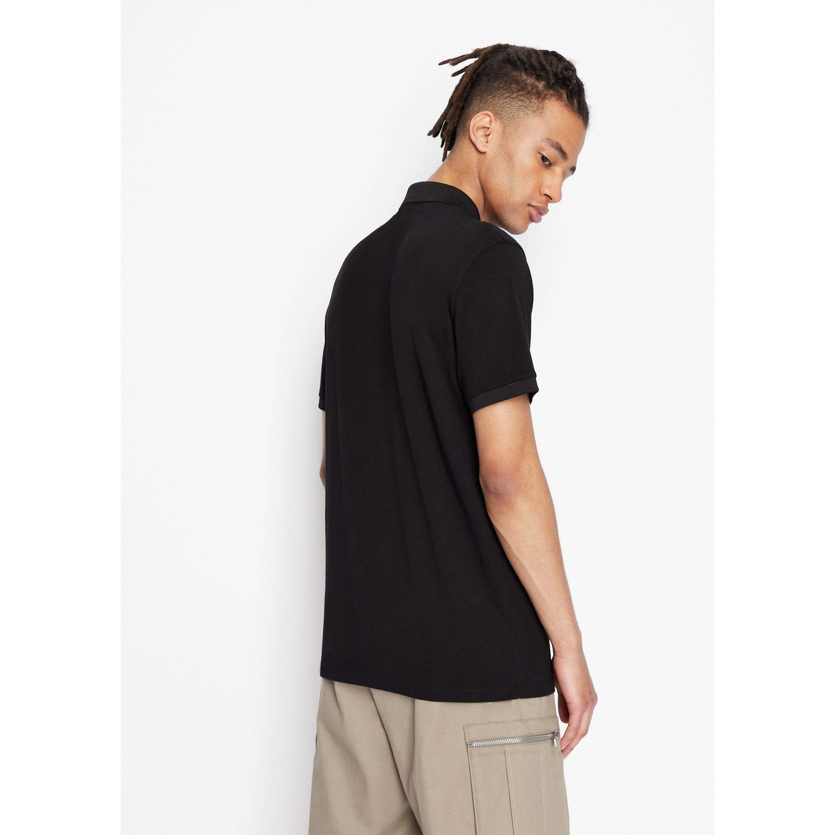 Preto 1200 - Armani Exchange - Jersey Cotton Polo Shirt - 6