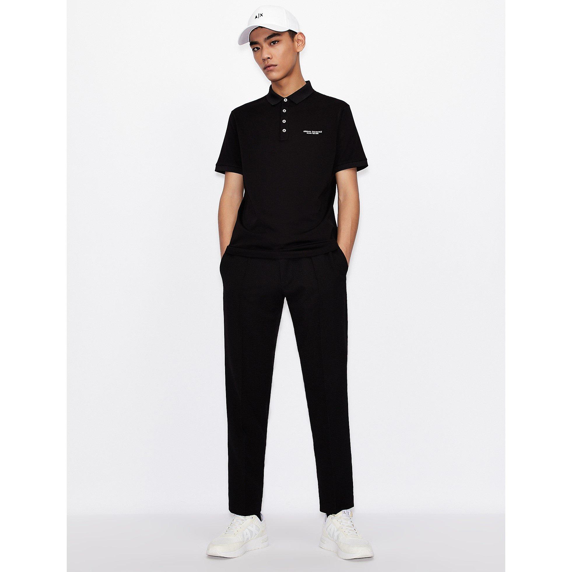 Preto 1200 - Armani Exchange - Jersey Cotton Polo Shirt - 7
