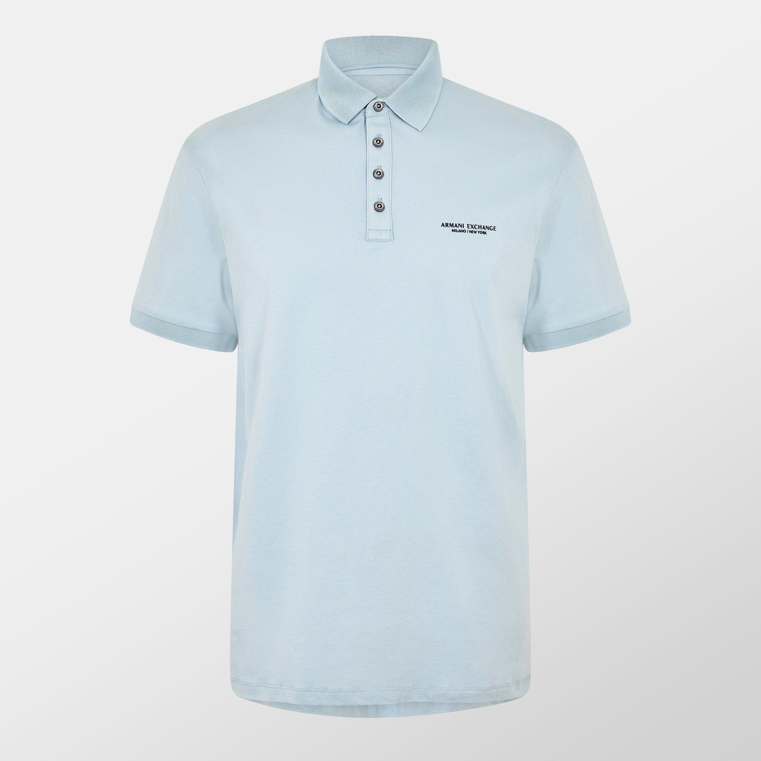 Armani Exchange Men's Jersey Cotton Polo Shirt - Ash Blue U9287 - XS