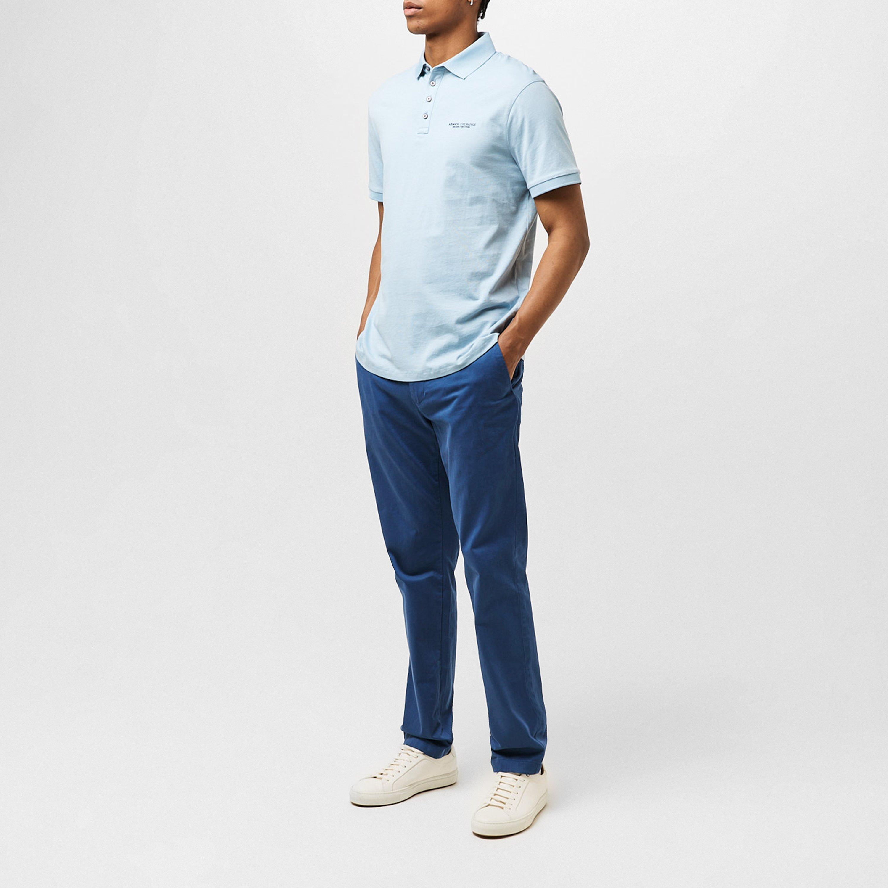 Ash Blue U9287 - Armani Exchange - Jersey Cotton Polo Shirt - 6