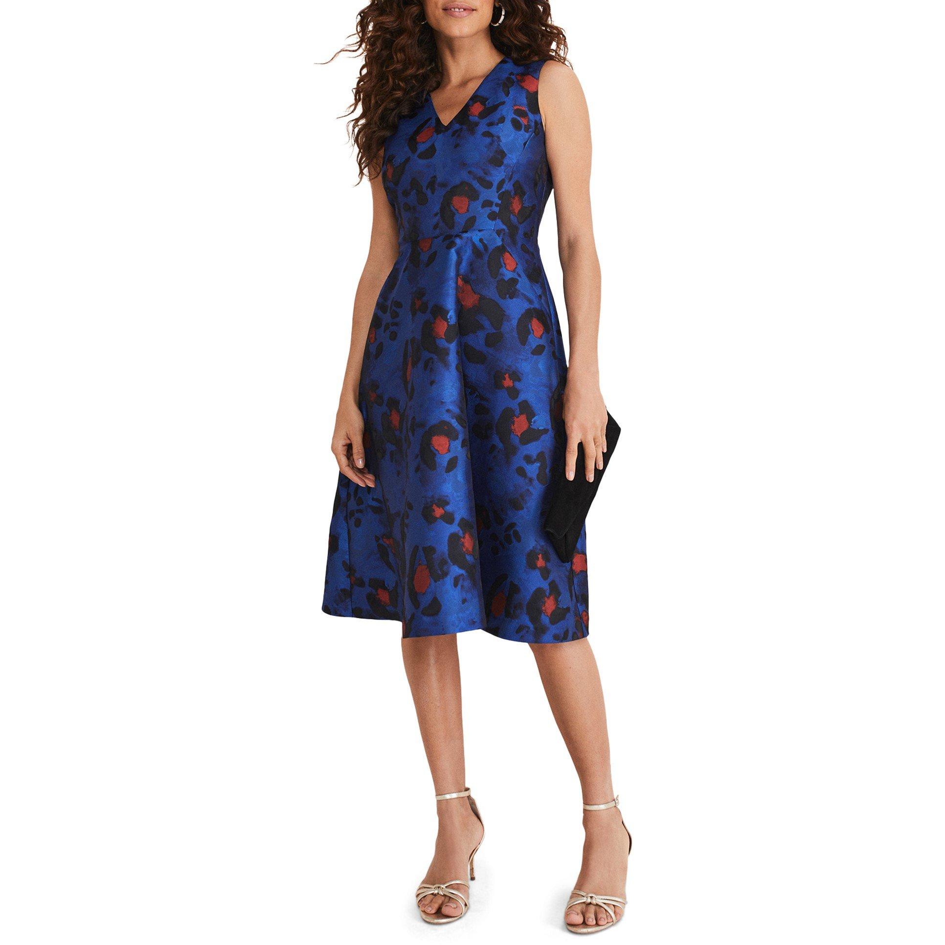 Cobalt/Multi - Phase Eight - Clarisse Print Jacquard Dress - 3