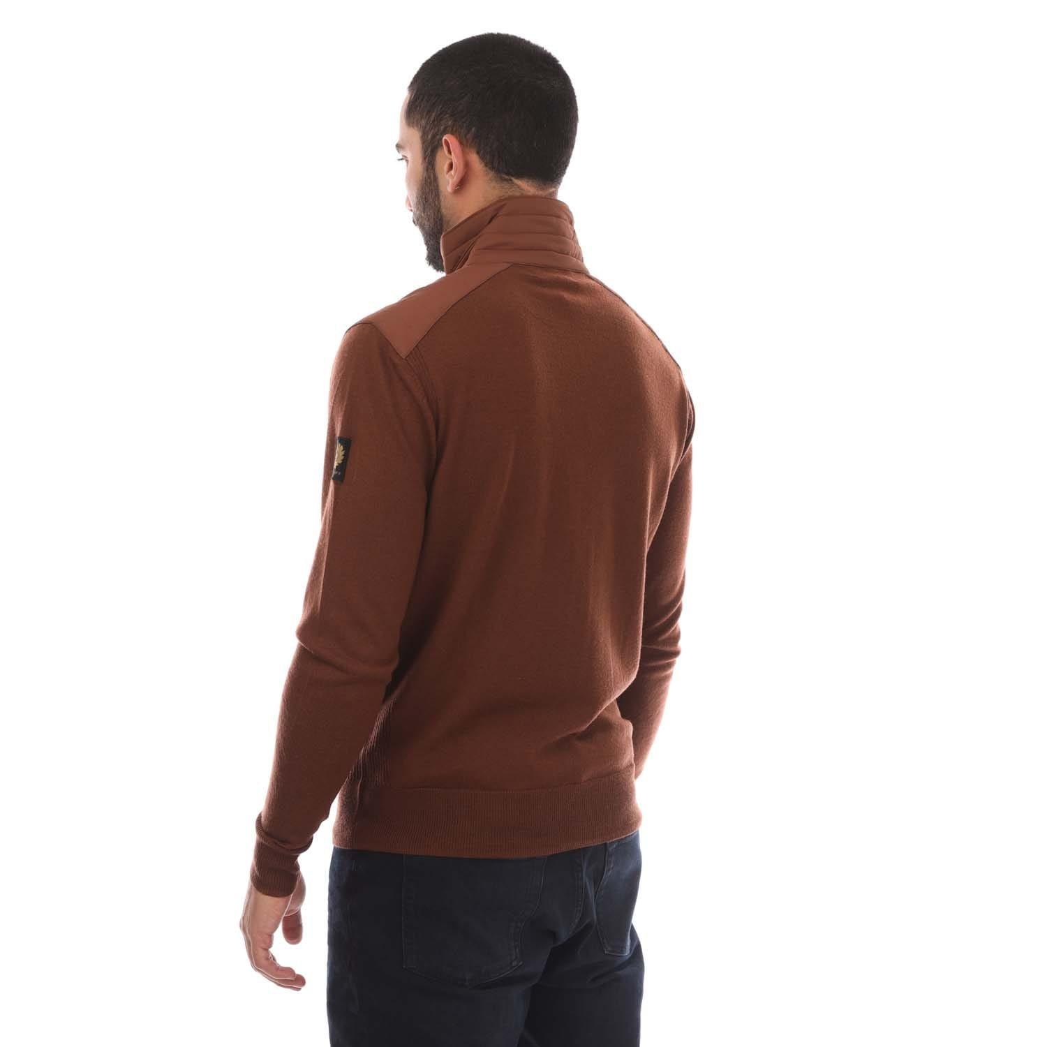 Brown - Belstaff - Merino Wool Kebly Zip Cardigan - 2