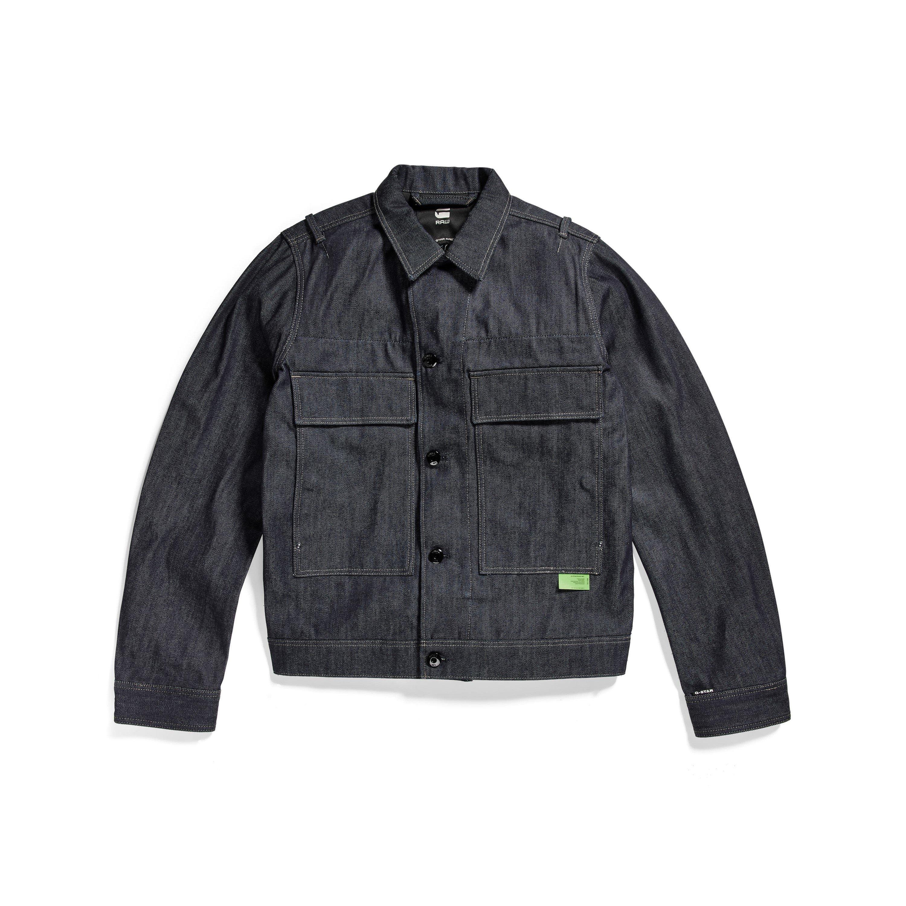 Raw Denim - G Star - Men's Utility Flap Pocket Cotton Long Sleeve Field Jacket - 5