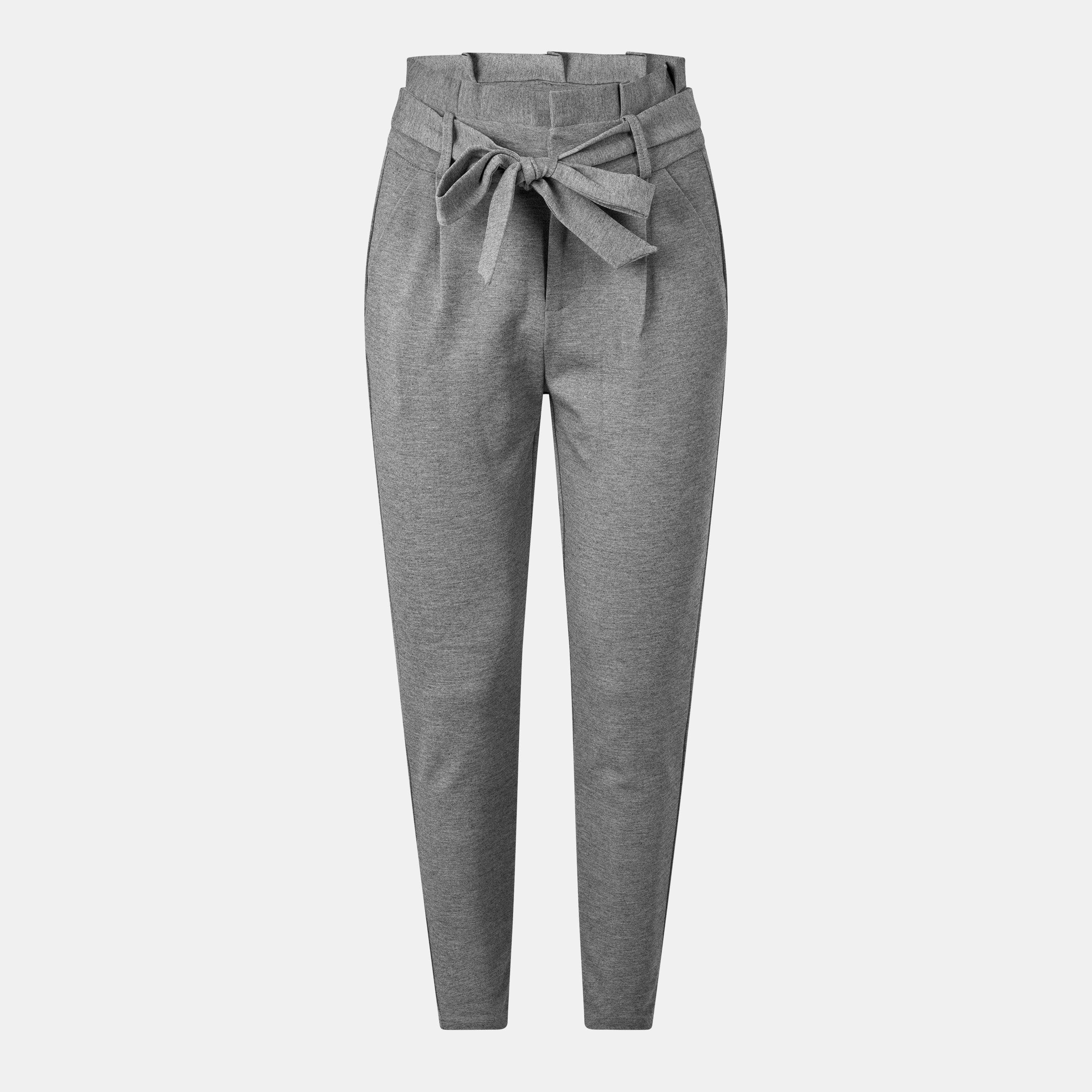 Vero Moda Women's Eva High-Waisted Trousers - Med Grey Mlng - XL L34