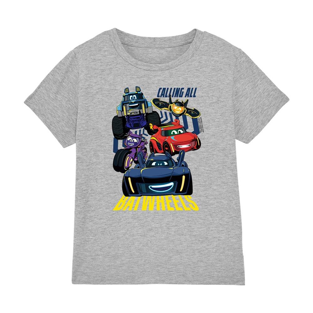 Light Grey - DC Comics - Calling All Batwheels Kids T-Shirt Athletic Heath - 1
