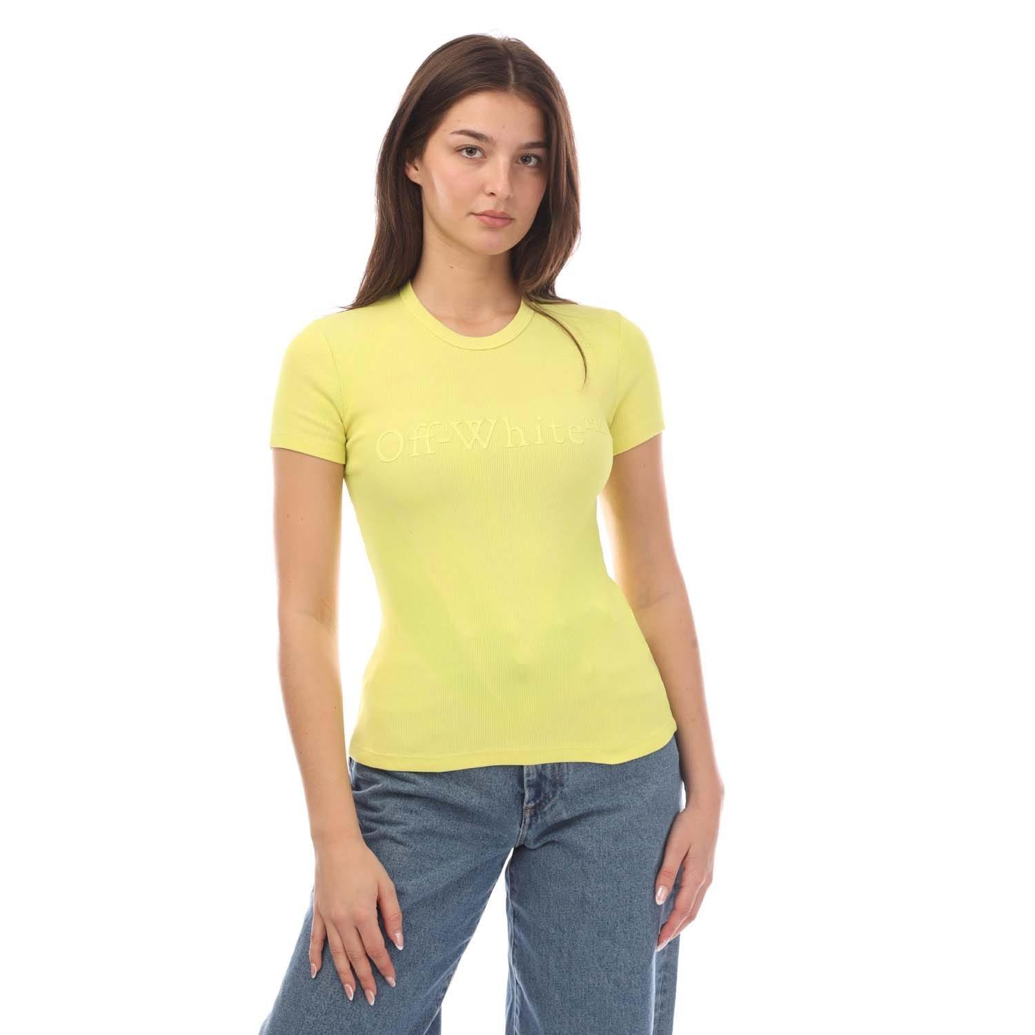 Yellow - Off White - Laundry Rib Fitted T-Shirt - 1