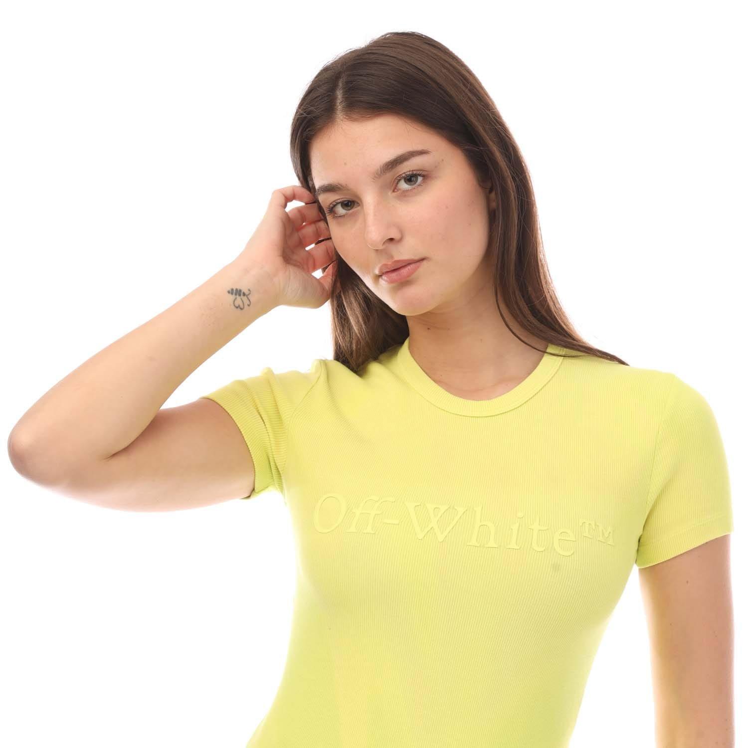 Yellow - Off White - Laundry Rib Fitted T-Shirt - 4