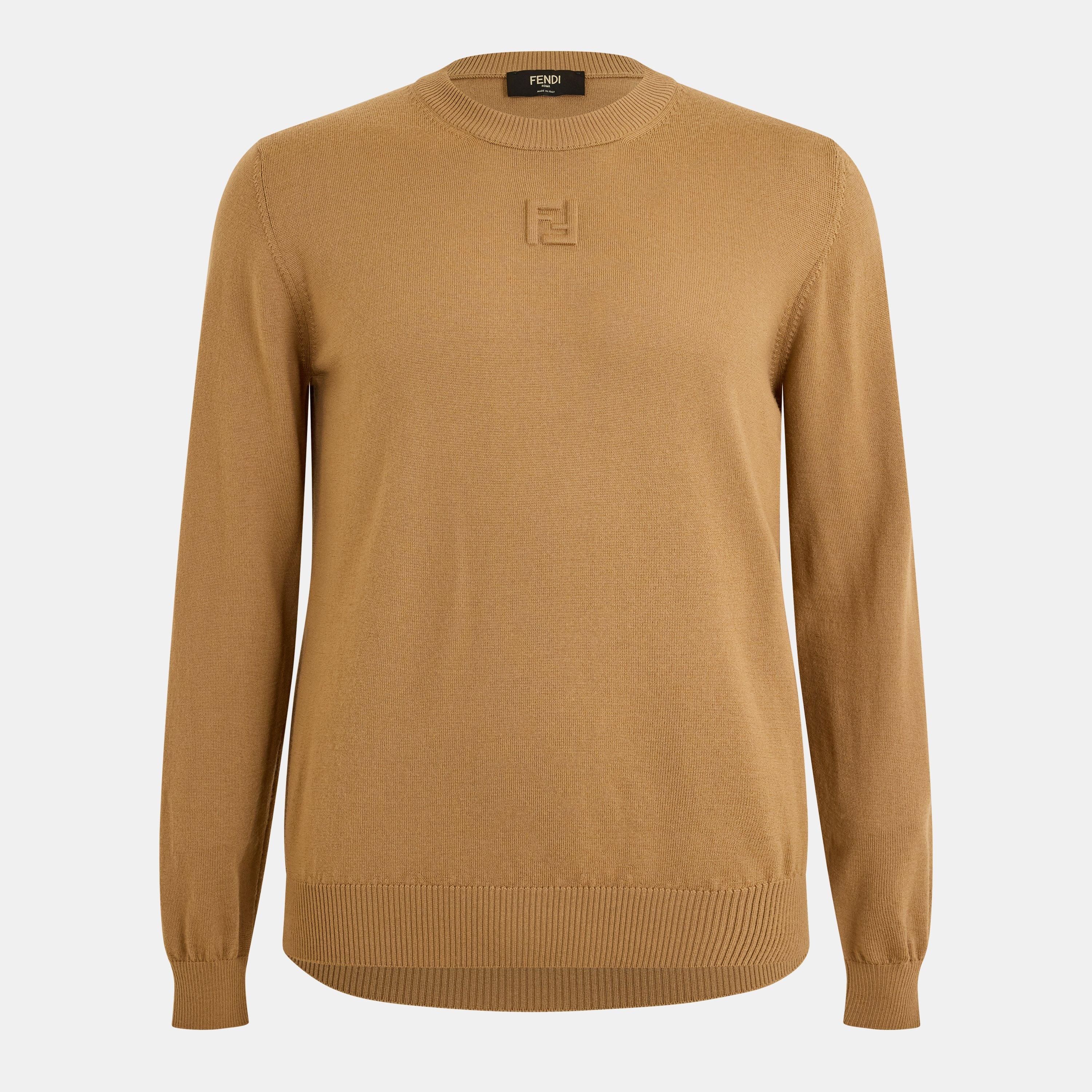 Fendi Men's Crew Neck Jumper - Beige - Size L (50)