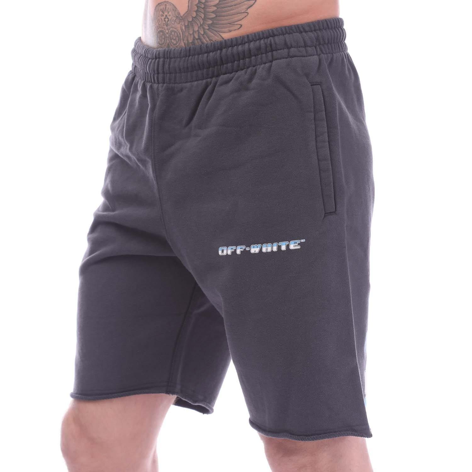 Navy-White - Off White - Between Arrow Sweat Shorts - 1