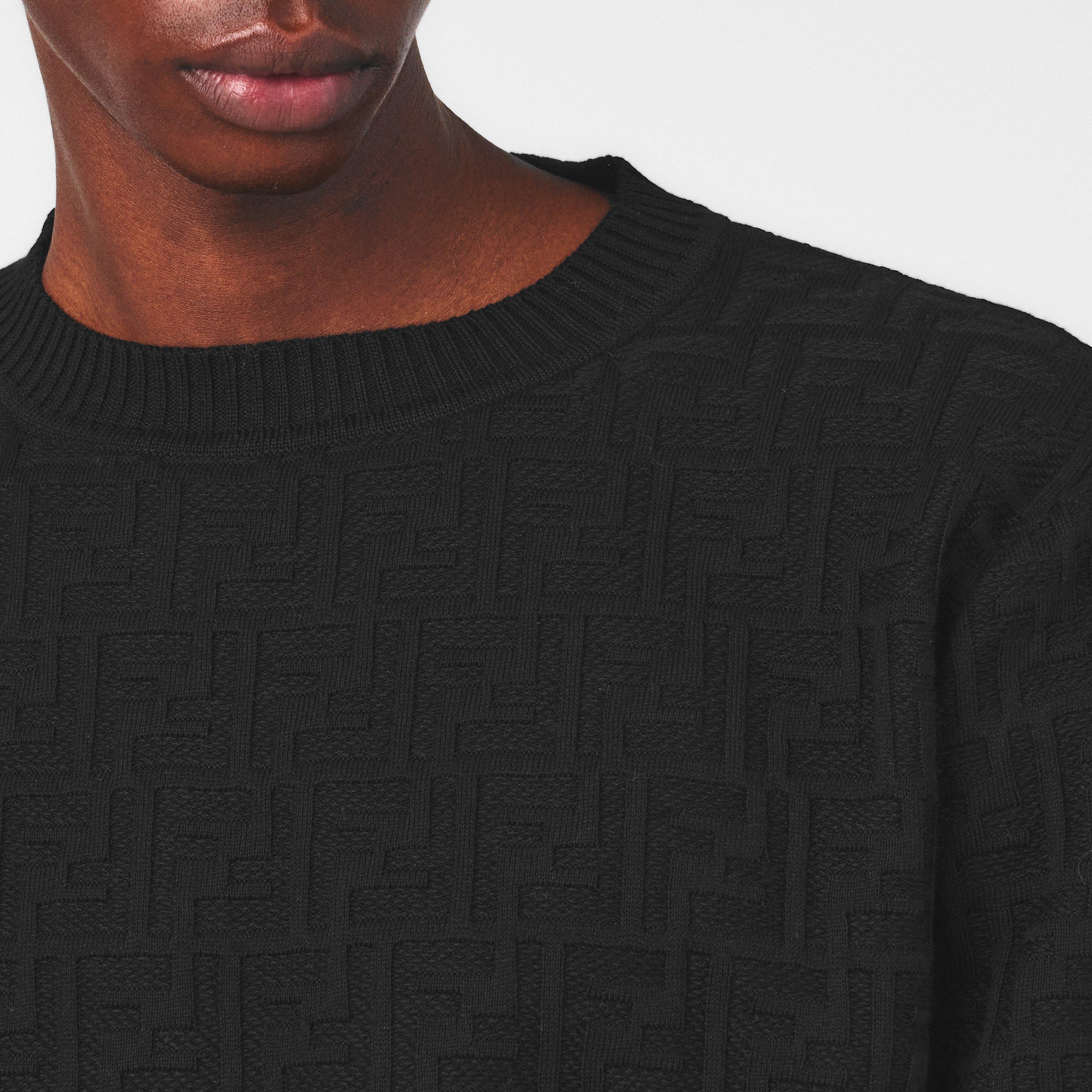 Black - Fendi - Men's Tailored Fit Crew Neck Jumper - 5