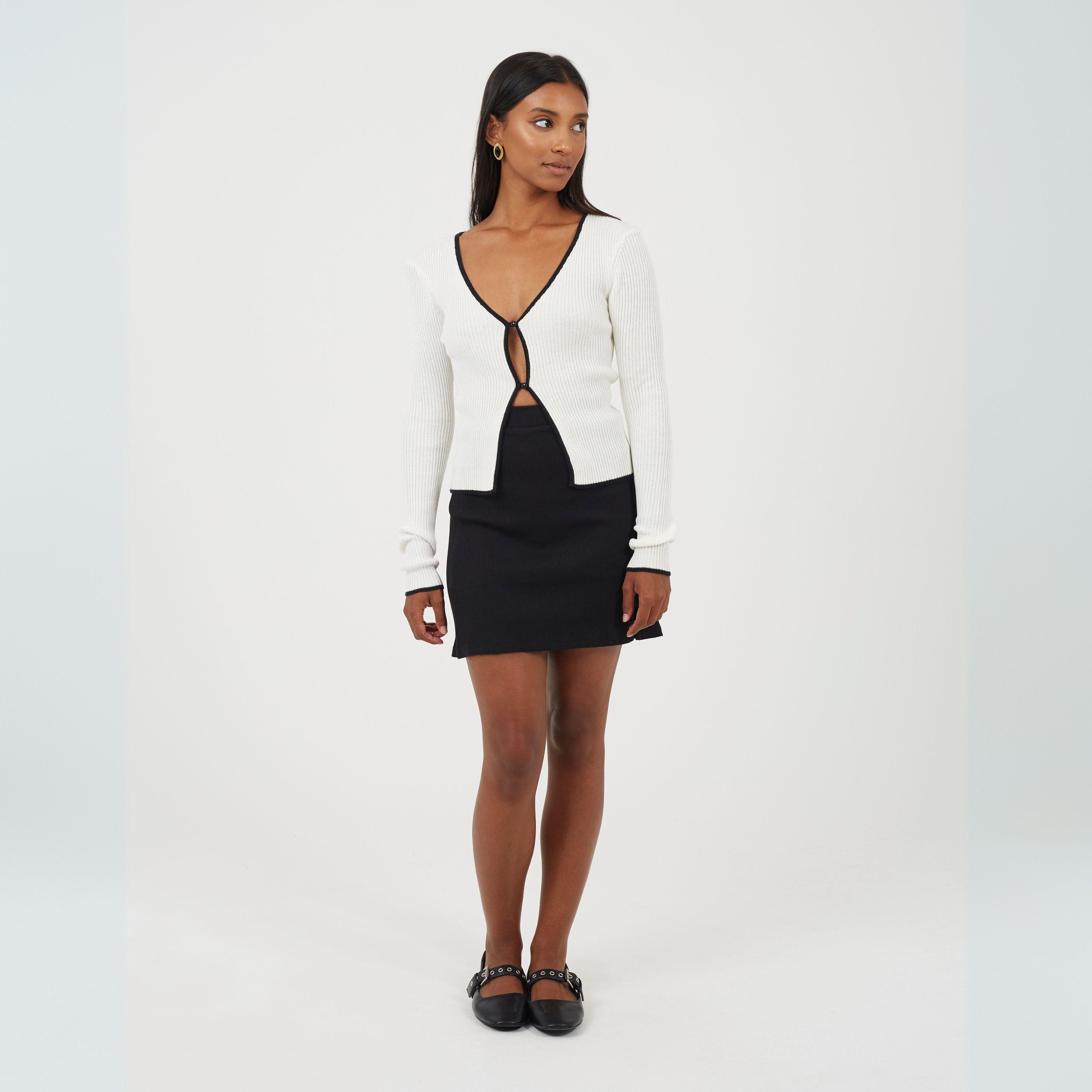Black - Brave Soul - Womens Mini Skirt with Split Hem Detail - 4