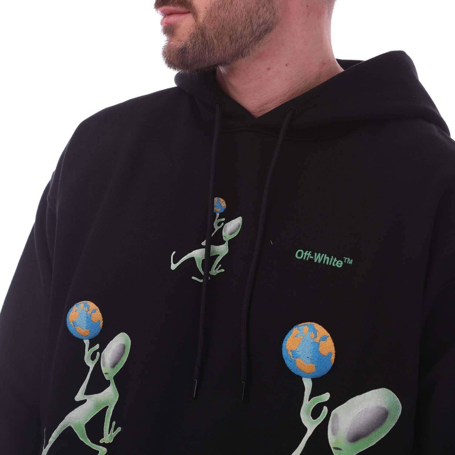 Black Green - Off White - Men's  Alien Arrow Skate Hoodie - 3