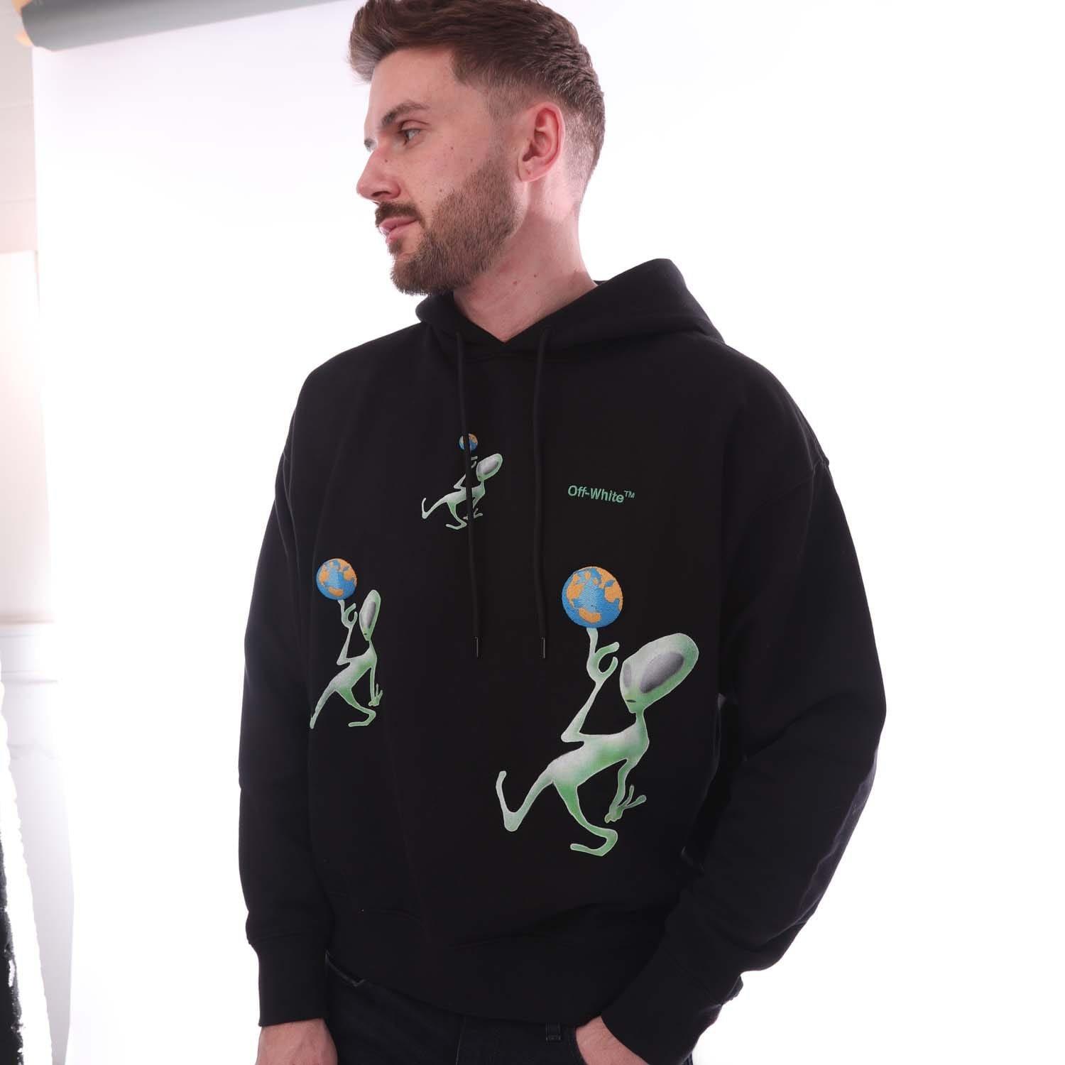 Black Green - Off White - Men's  Alien Arrow Skate Hoodie - 4