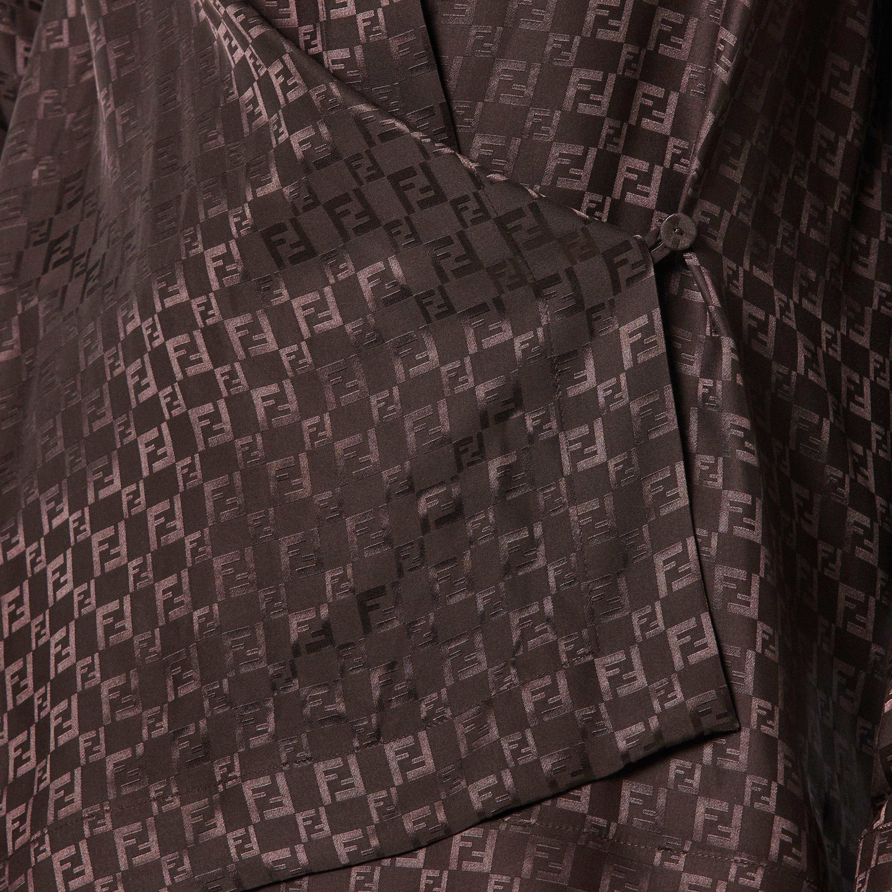 Dark Brown - Fendi - Women's Patterned Long-Sleeve Shirt - 5