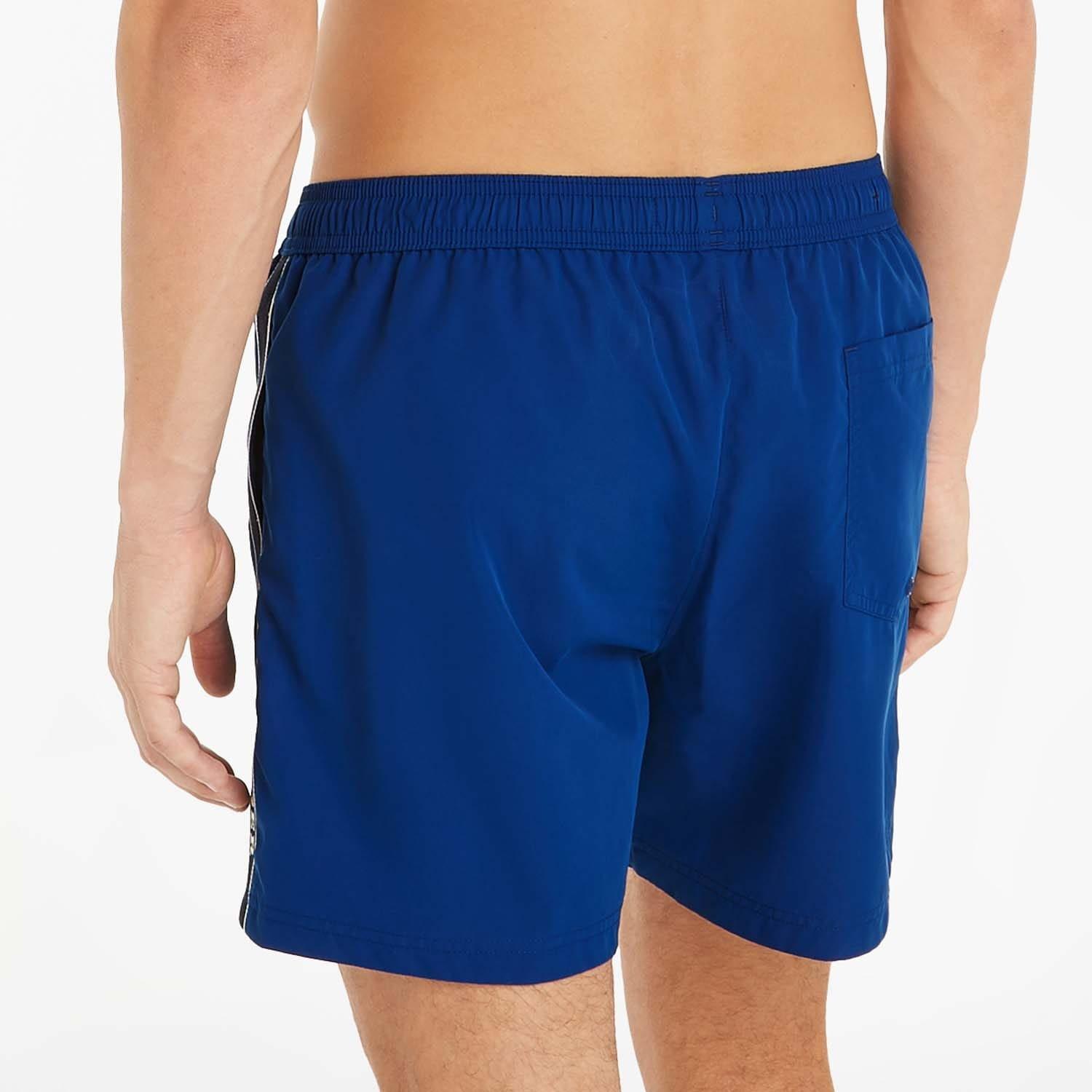 Blue - Tommy Hilfiger - Medium Drawstring Tape Swim Shorts - 2