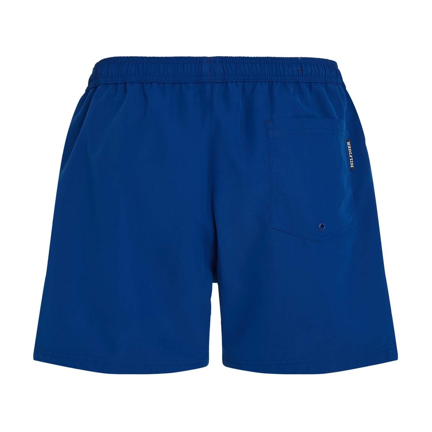 Blue - Tommy Hilfiger - Medium Drawstring Tape Swim Shorts - 3
