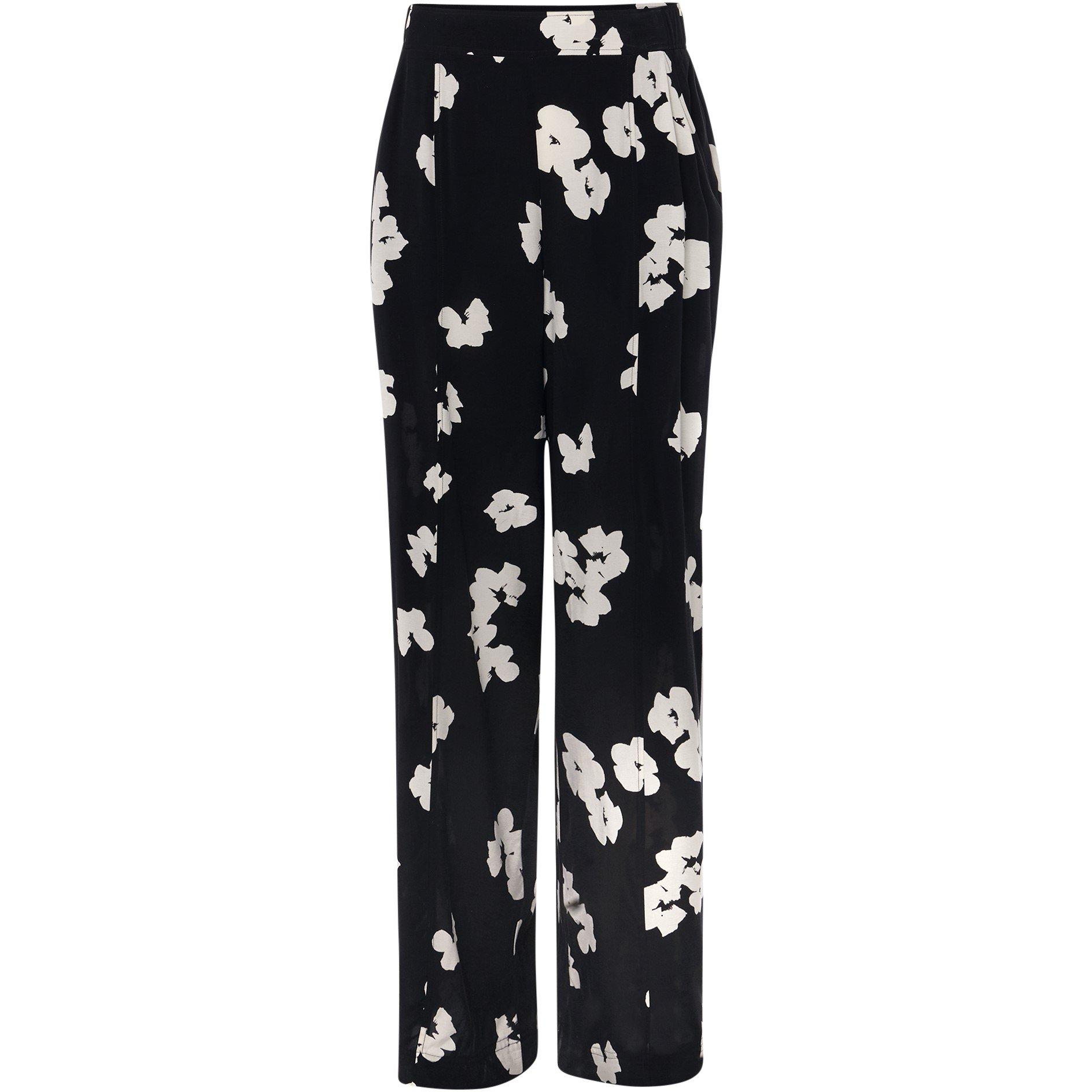 Black - Phase Eight - Rae Floral Wide Leg Trouser - 1