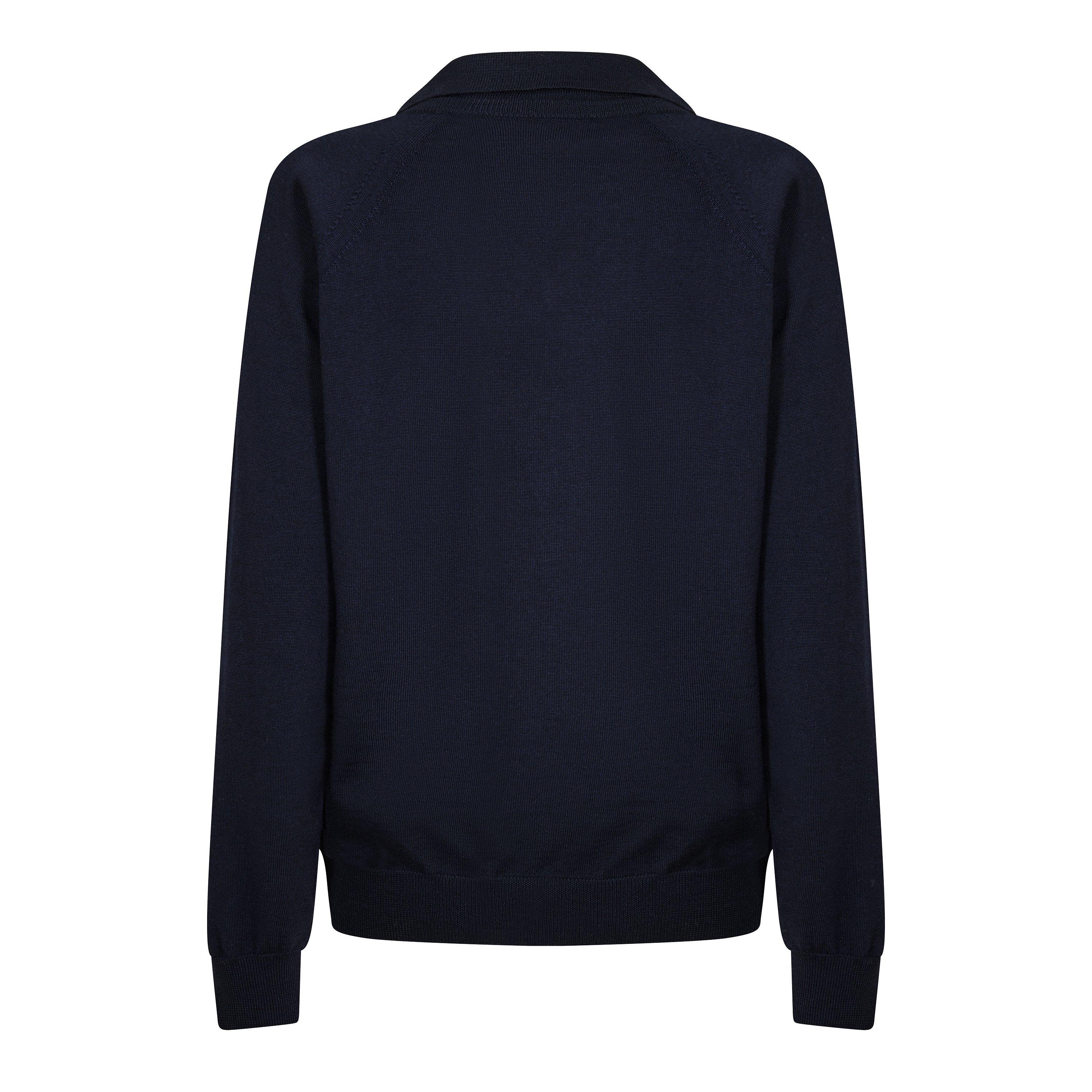 Blue Grigio - Miu Miu - Women's Knitted Long Sleeve Polo Shirt - 2