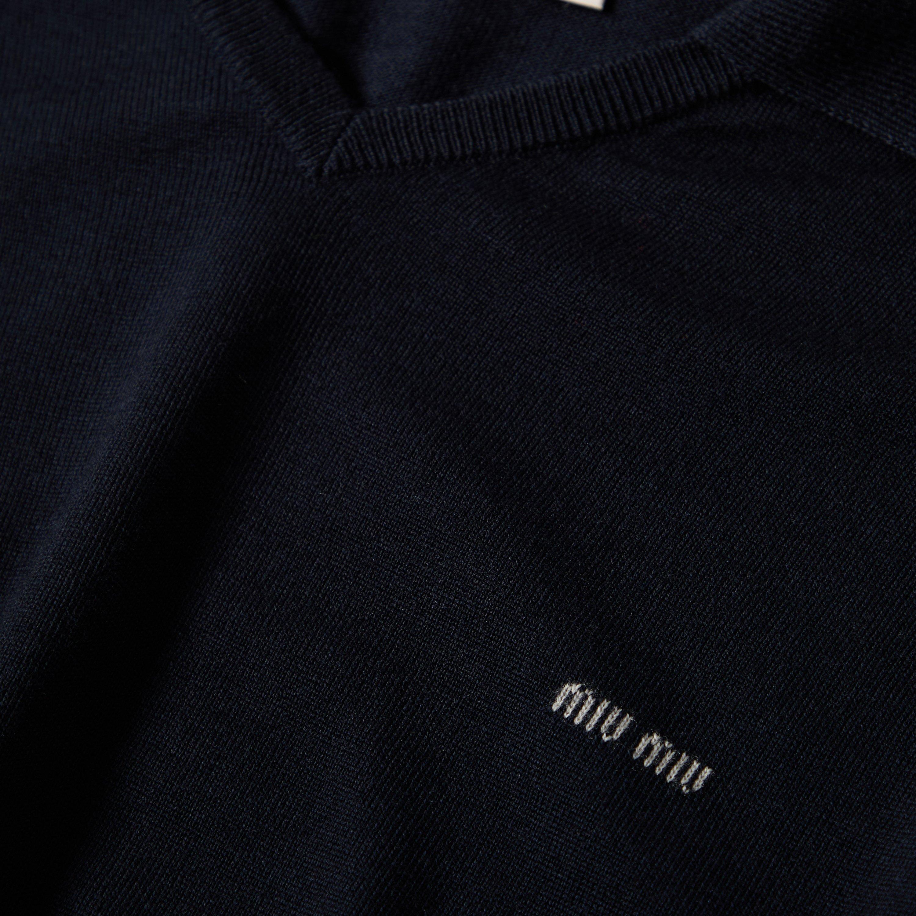 Blue Grigio - Miu Miu - Women's Knitted Long Sleeve Polo Shirt - 5