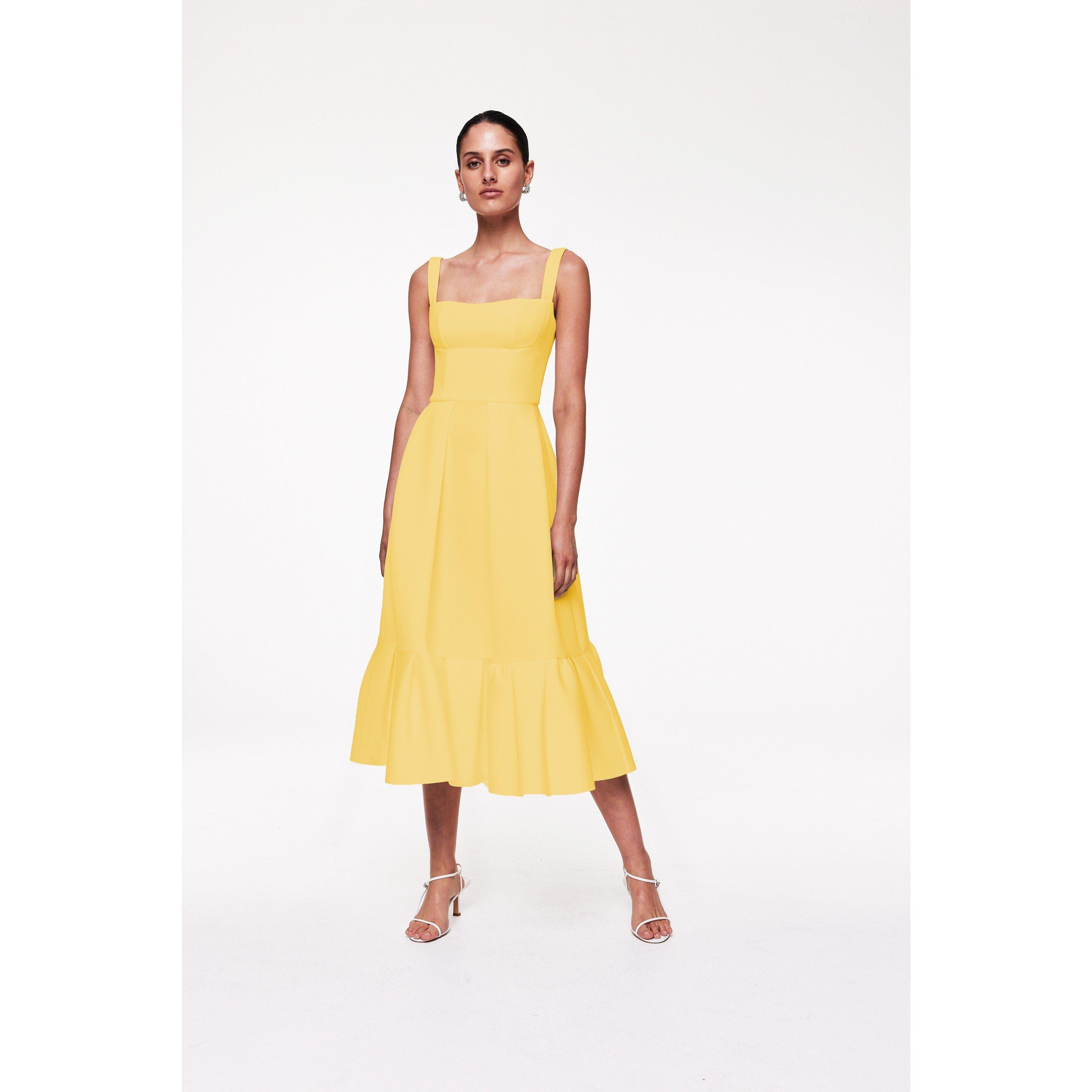 YELLOW - Rachel Gilbert - Cora Pleated Midi Dress - 2