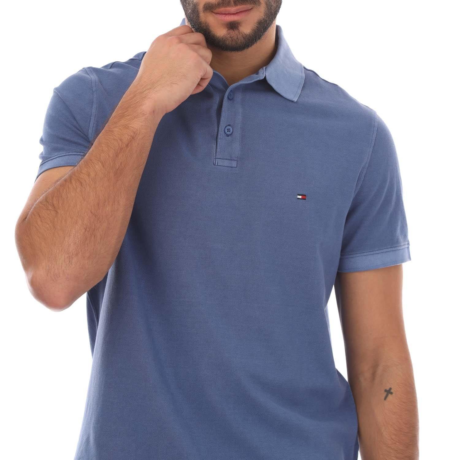 Blue - Tommy Hilfiger - Garment Dye Regular-Fit Polo Shirt - 3