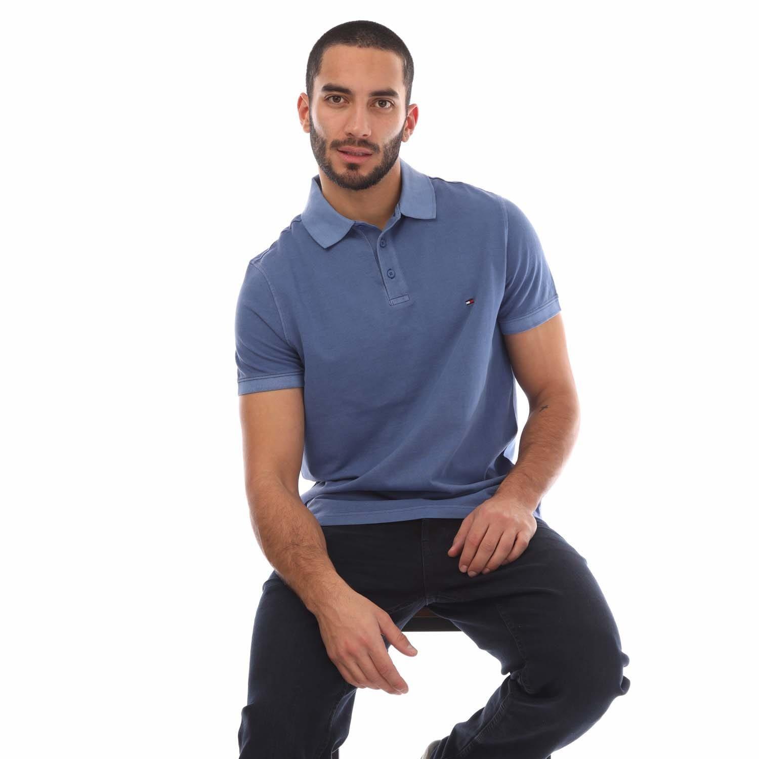 Blue - Tommy Hilfiger - Garment Dye Regular-Fit Polo Shirt - 4
