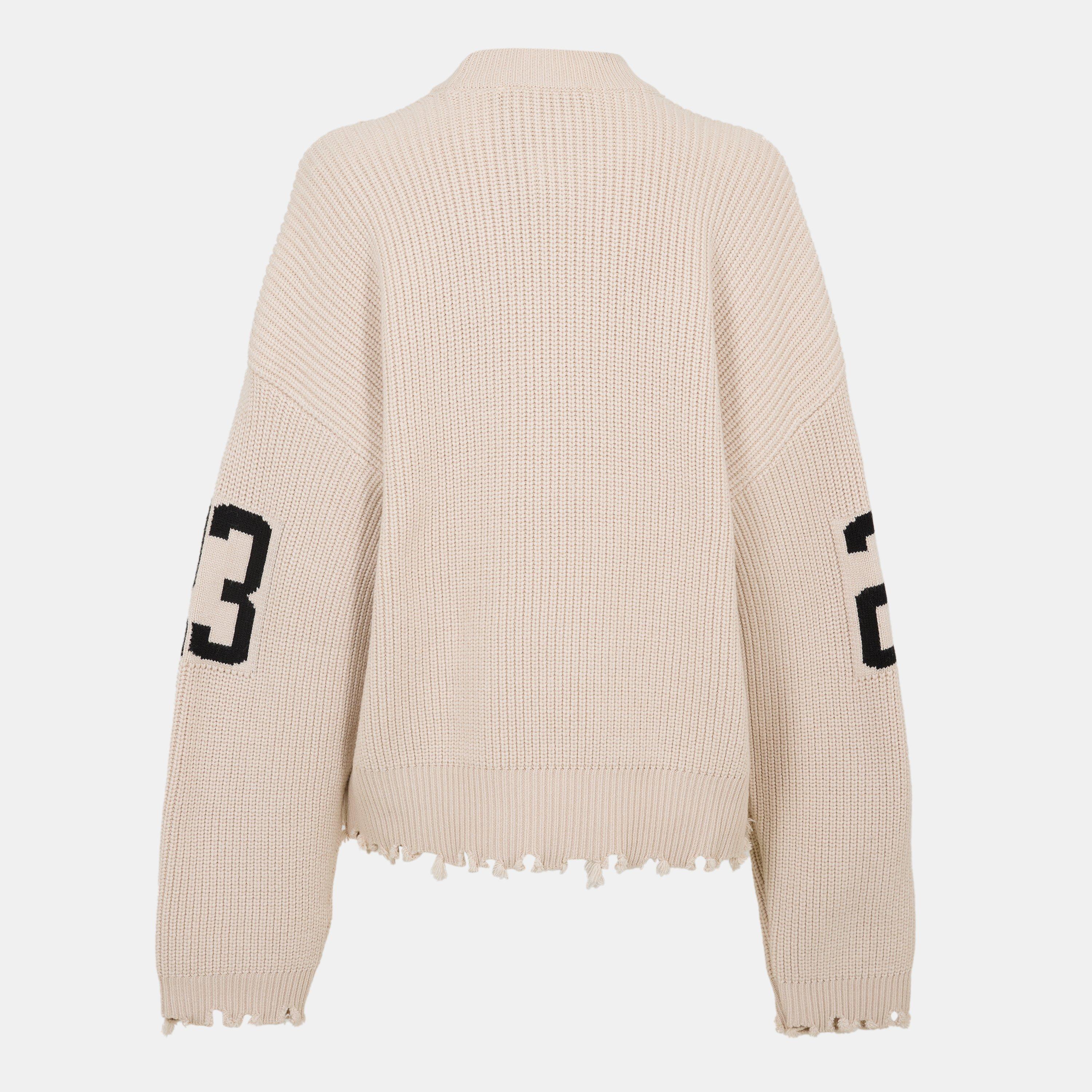 Cream - WRSTBHVR - Women's Minimalist Crew Neck Jumper - 2