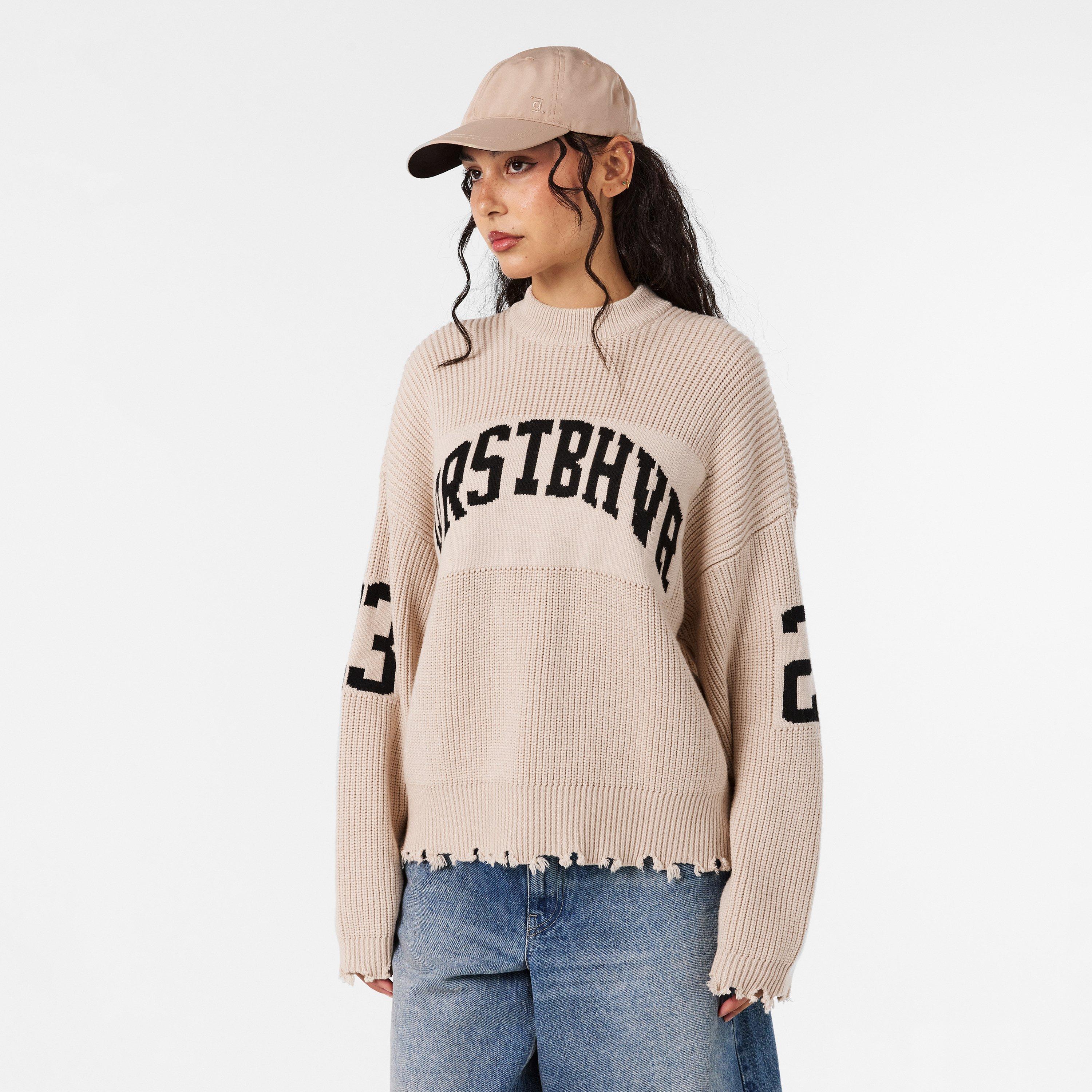 Cream - WRSTBHVR - Women's Minimalist Crew Neck Jumper - 3