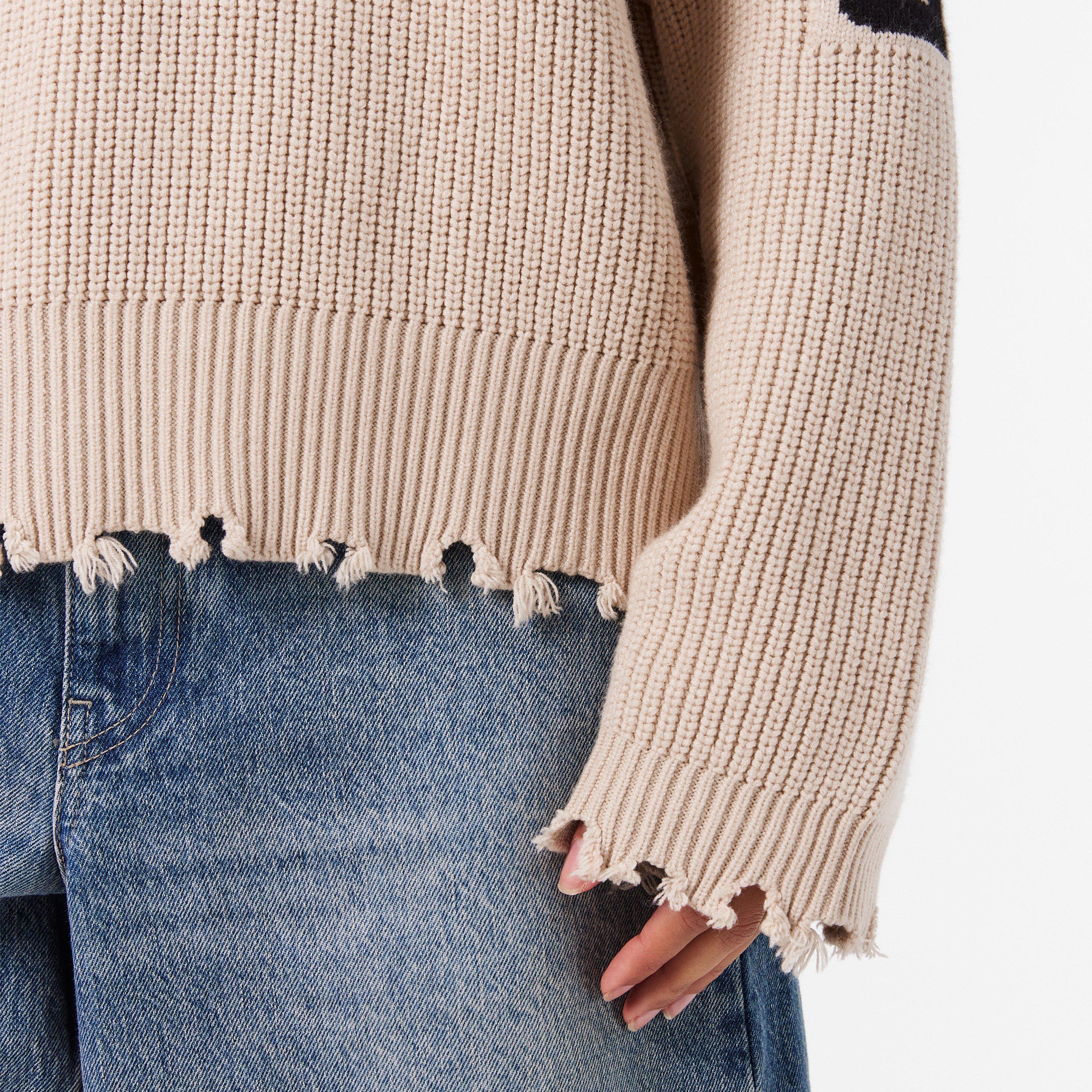 Cream - WRSTBHVR - Women's Minimalist Crew Neck Jumper - 5