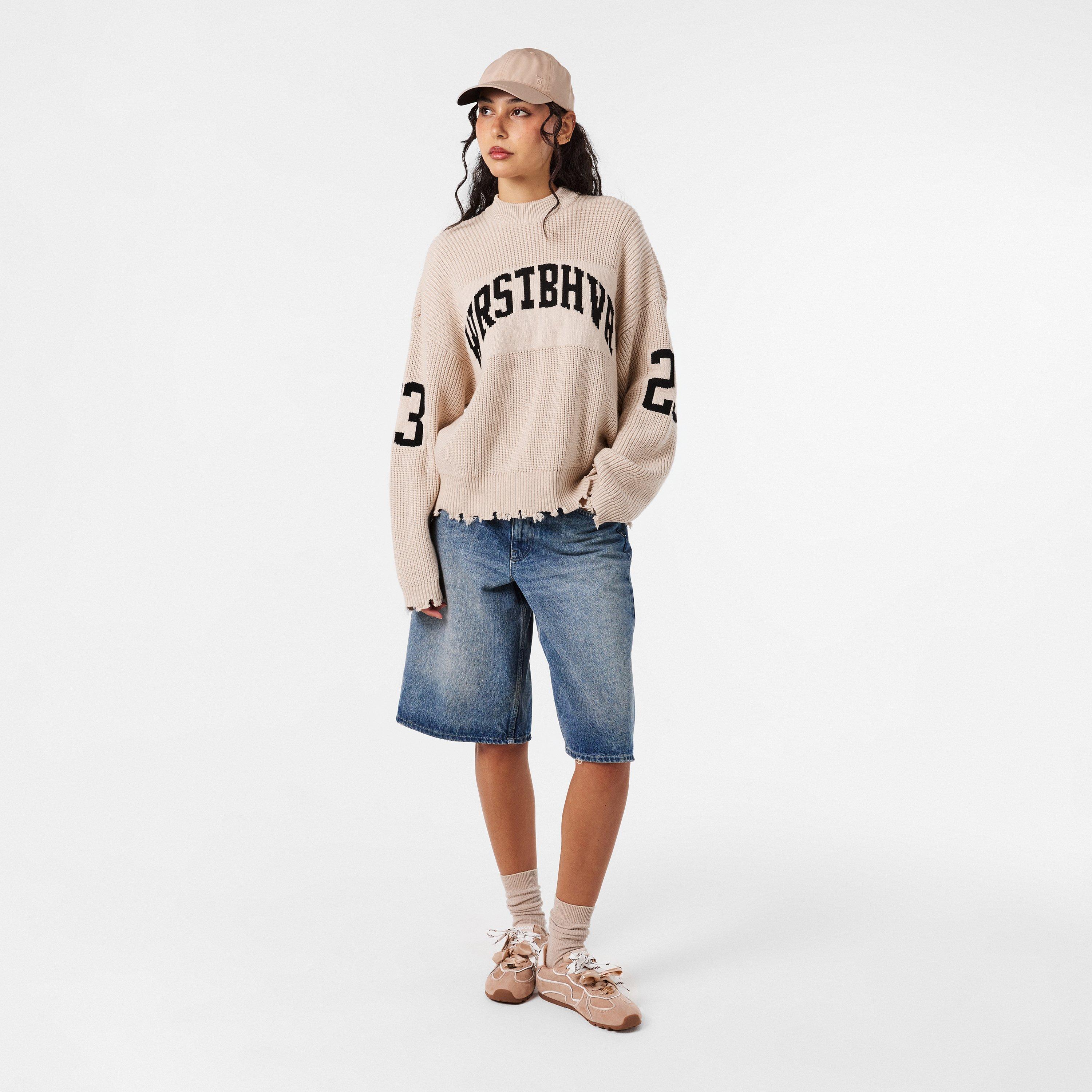Cream - WRSTBHVR - Women's Minimalist Crew Neck Jumper - 6