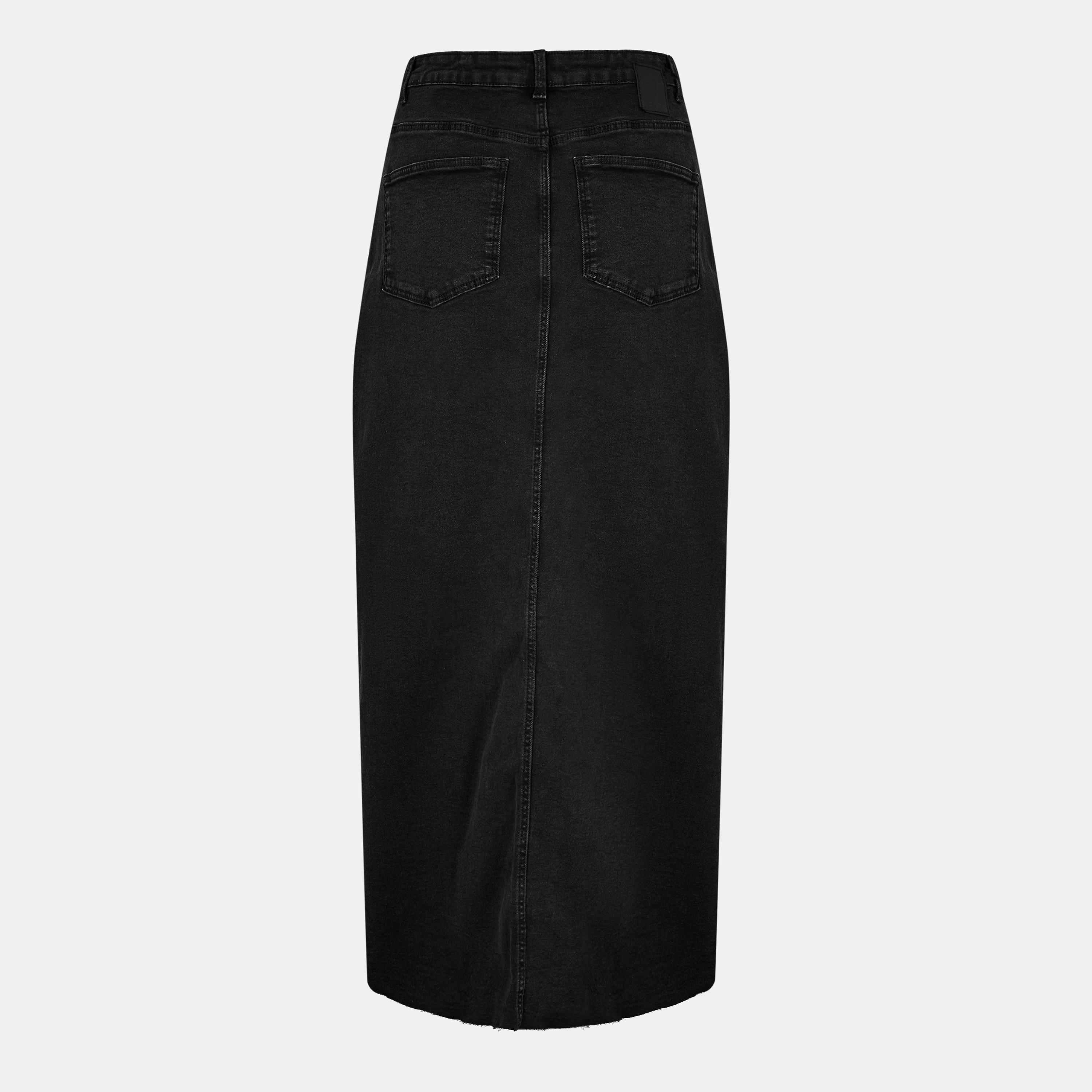 Black - Pieces - Midi Skirt - 2