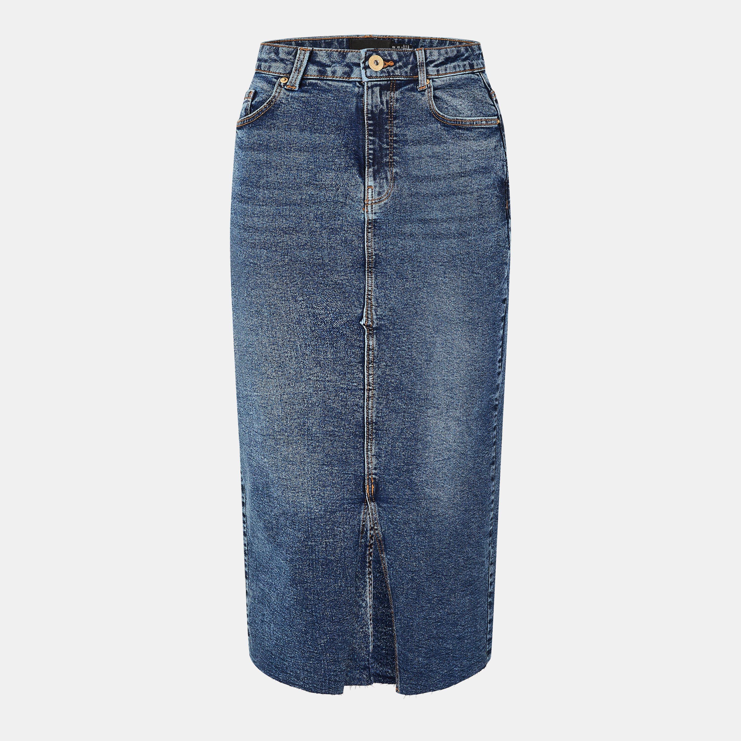 Pieces Women's Midi Skirt - Medium Blue - 10 (S)