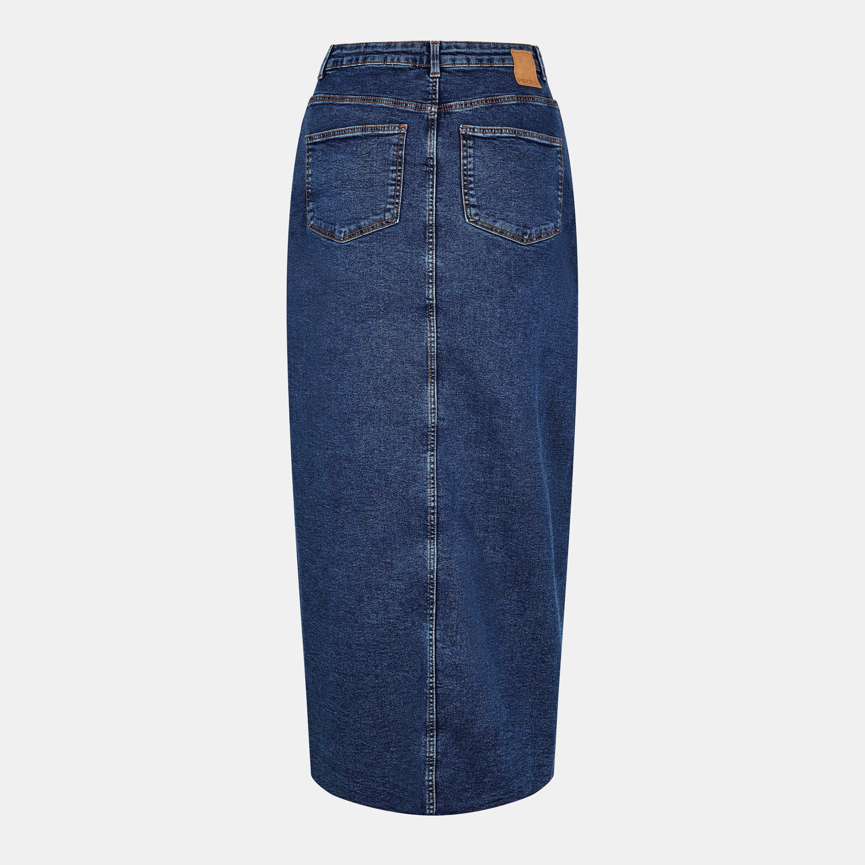 Blue Denim - Pieces - Women's Midi Skirt - 2