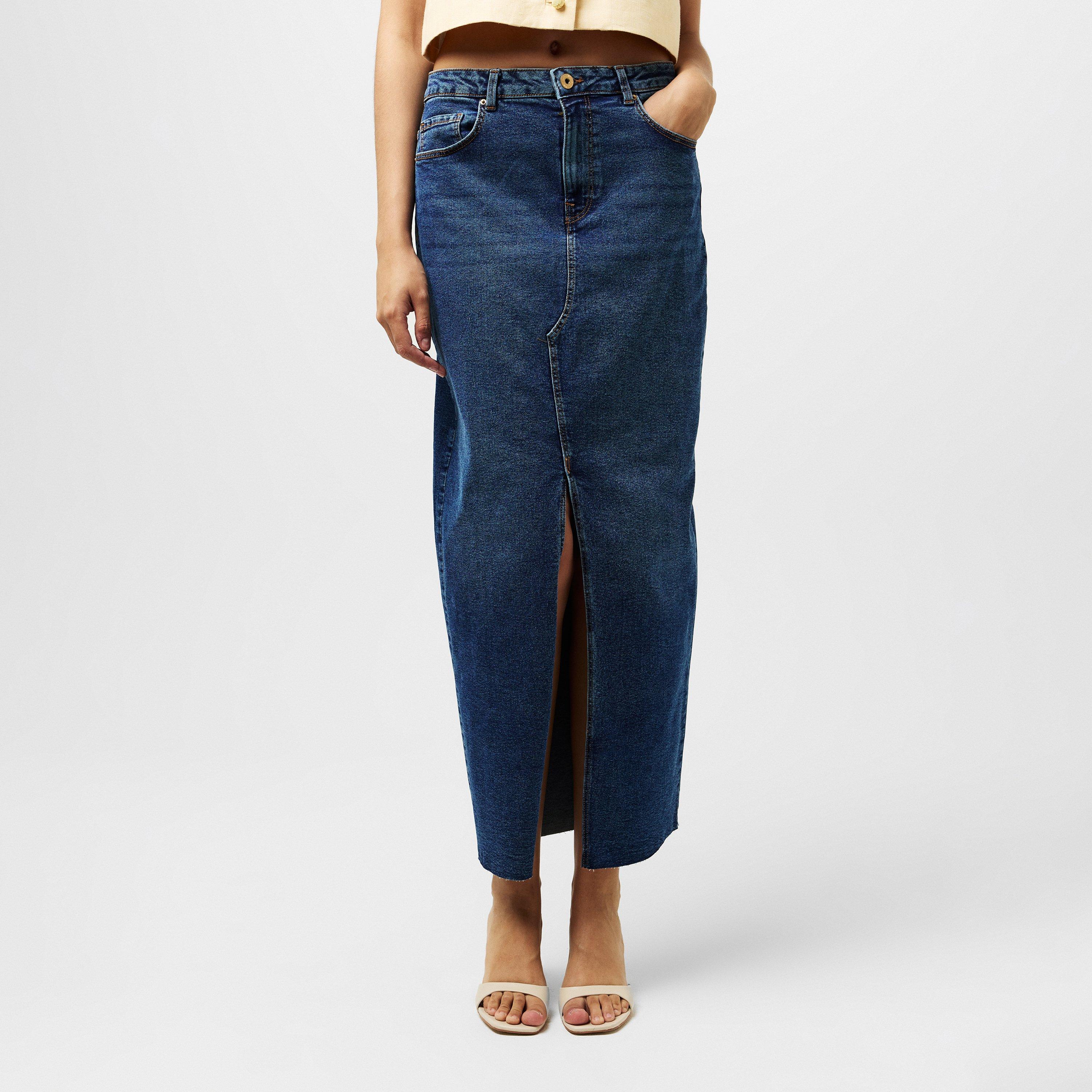 Blue Denim - Pieces - Women's Midi Skirt - 3