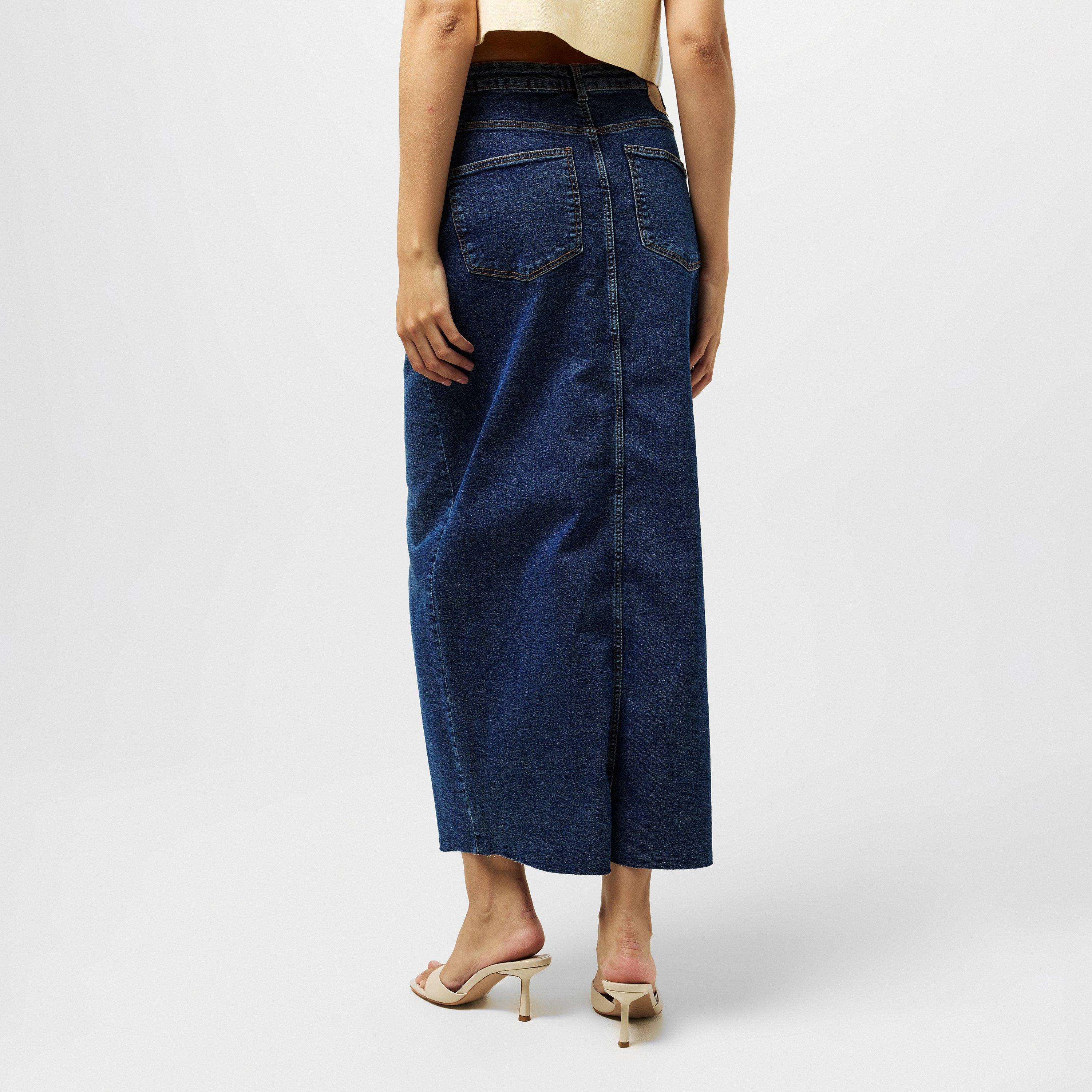 Blue Denim - Pieces - Women's Midi Skirt - 4
