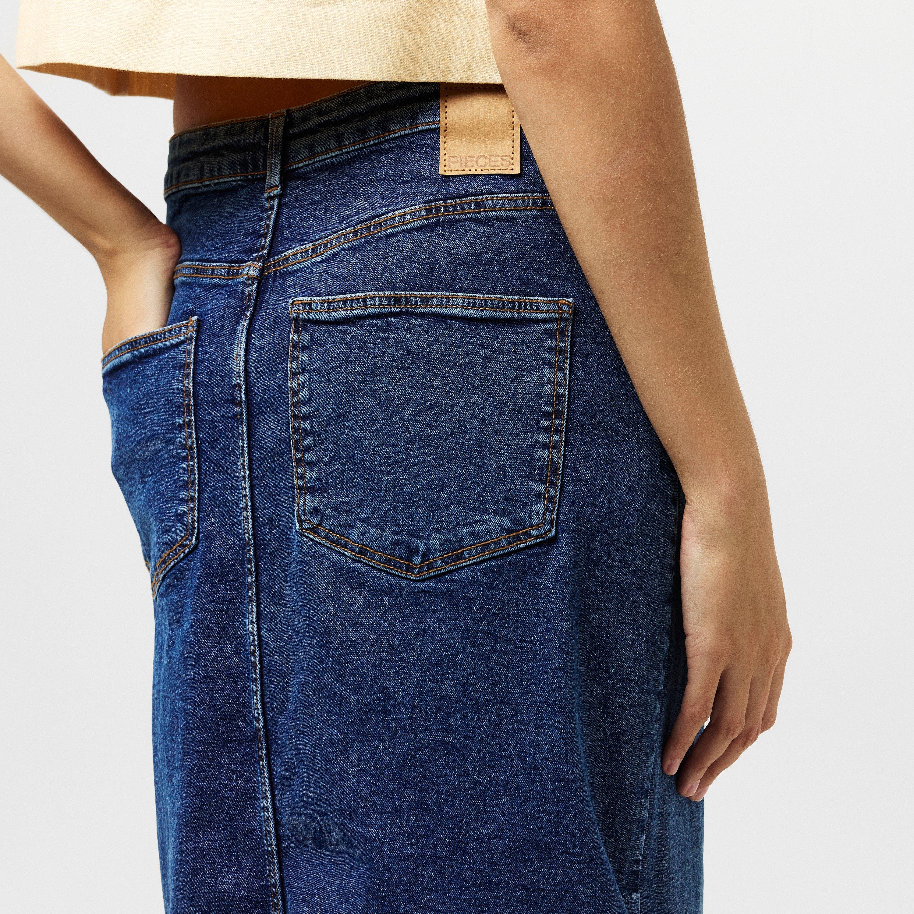 Blue Denim - Pieces - Women's Midi Skirt - 5