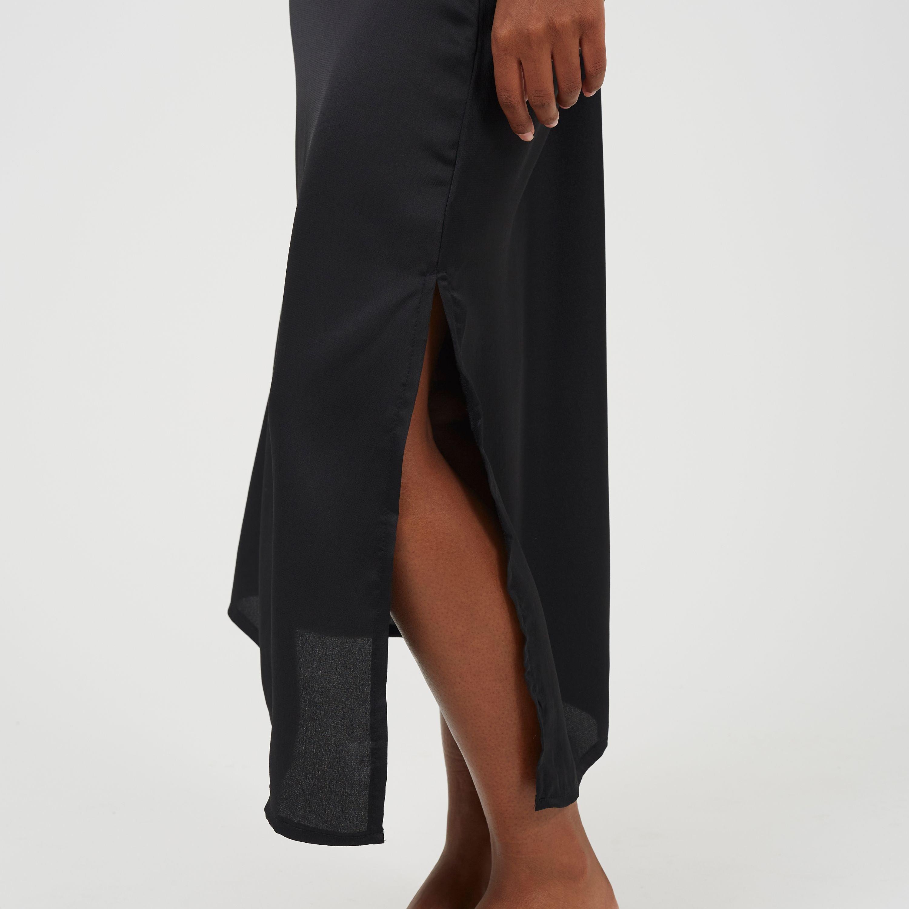 Black - Brave Soul - Womens Satin Plain Maxi Skirt - 3