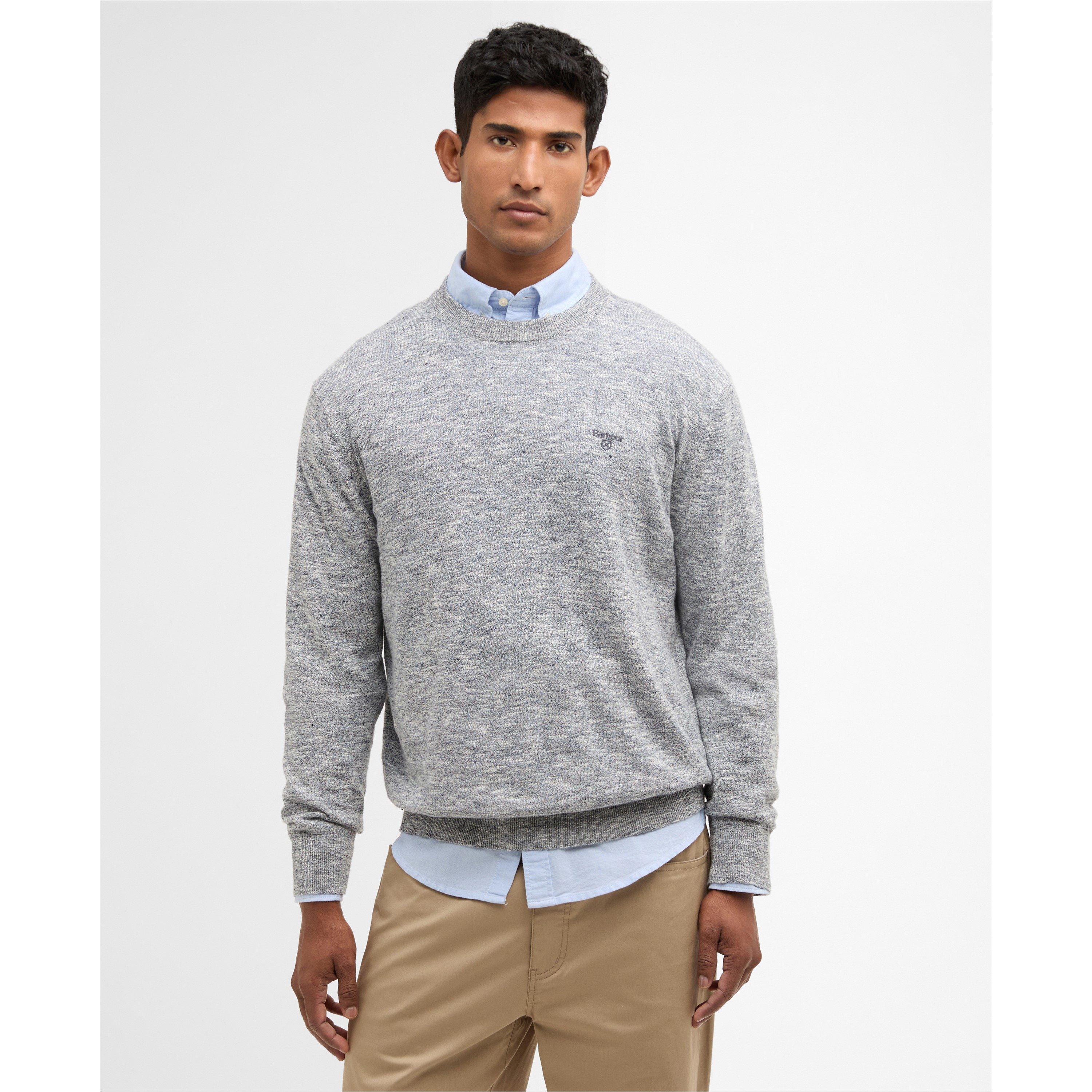 Navy - Barbour - Mens Flaxby Crew Neck - 2