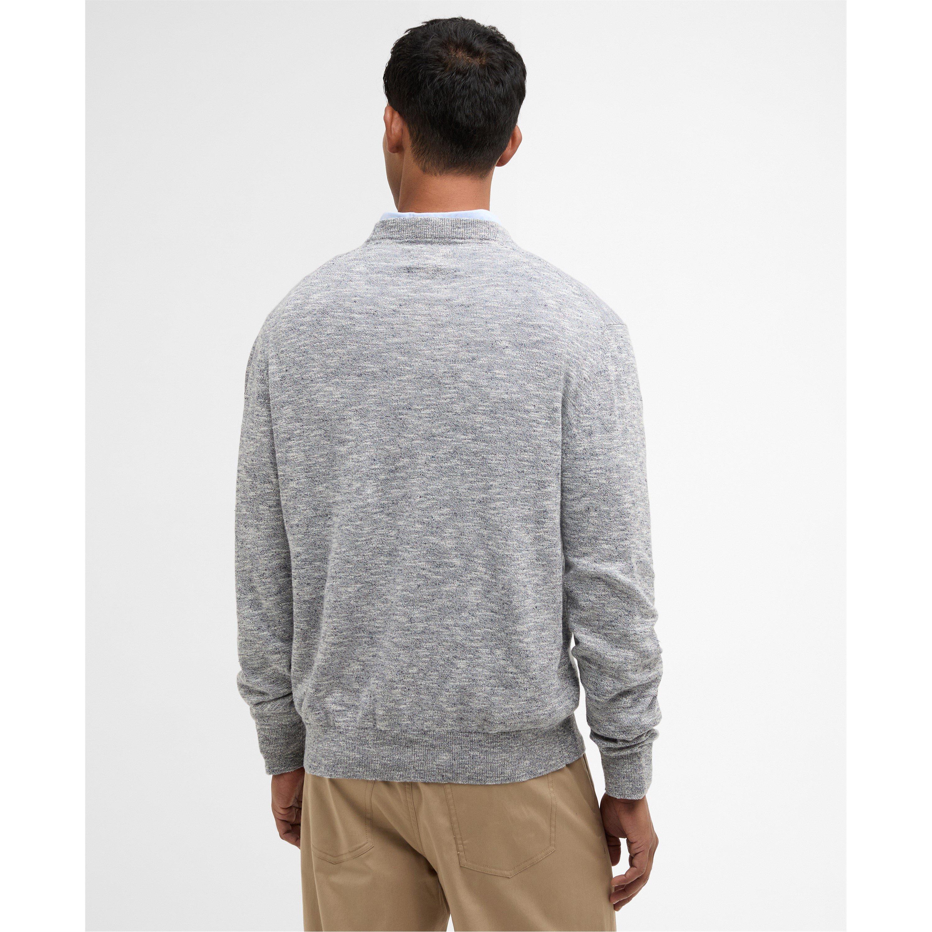 Navy - Barbour - Mens Flaxby Crew Neck - 3