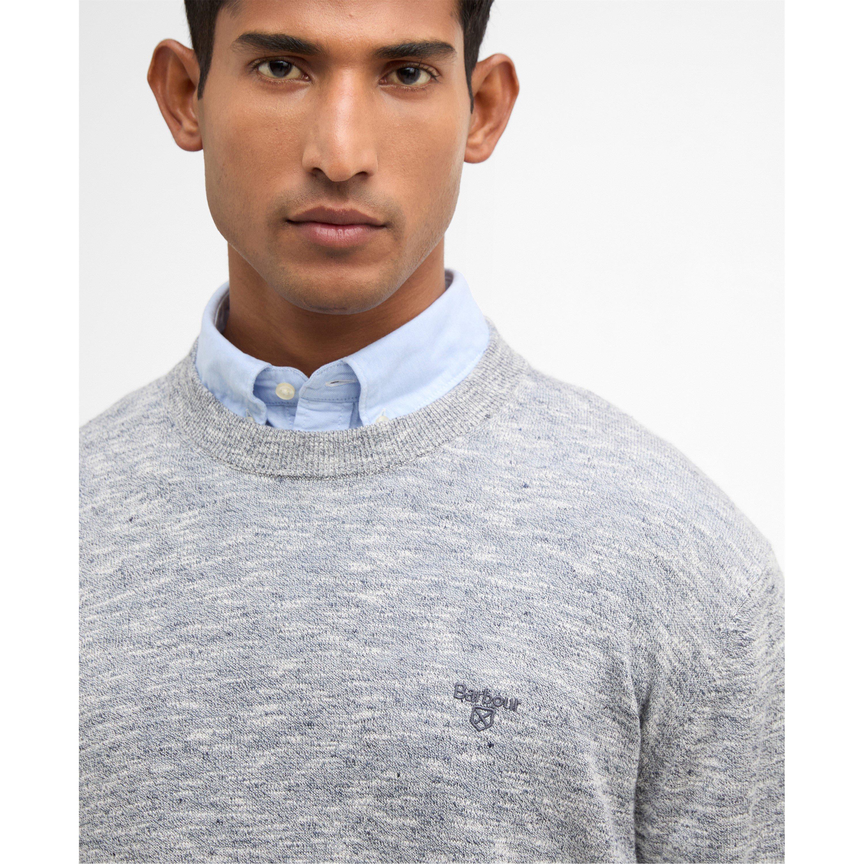 Navy - Barbour - Mens Flaxby Crew Neck - 4