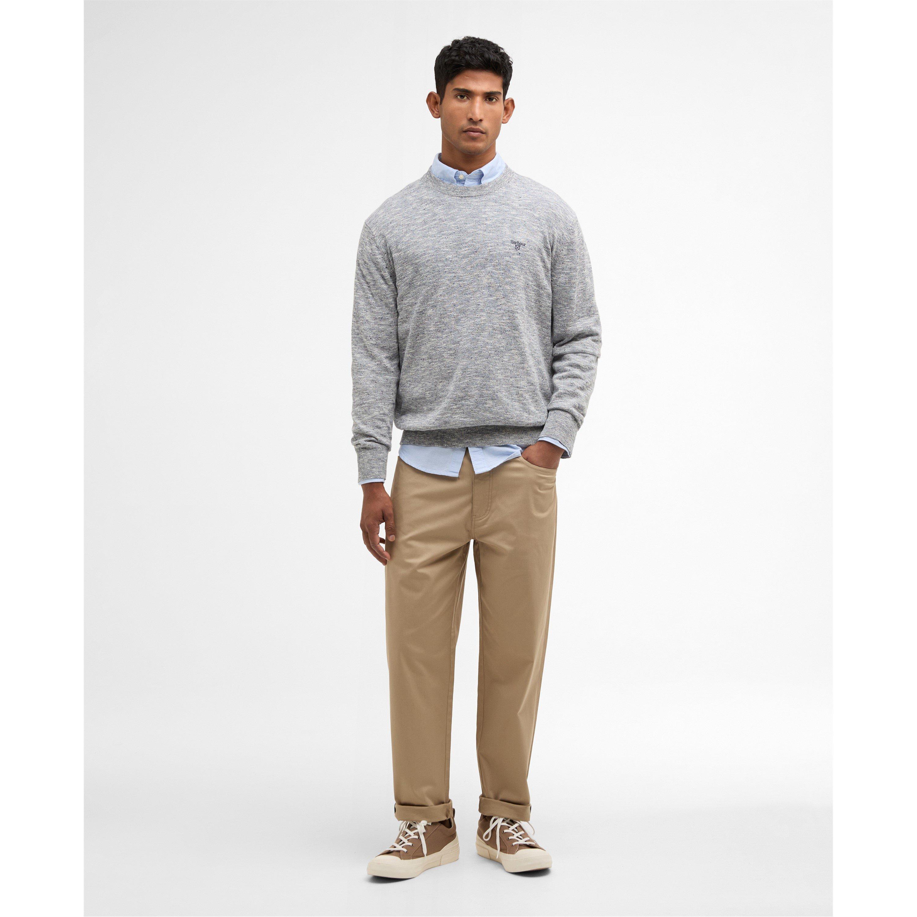 Navy - Barbour - Mens Flaxby Crew Neck - 5