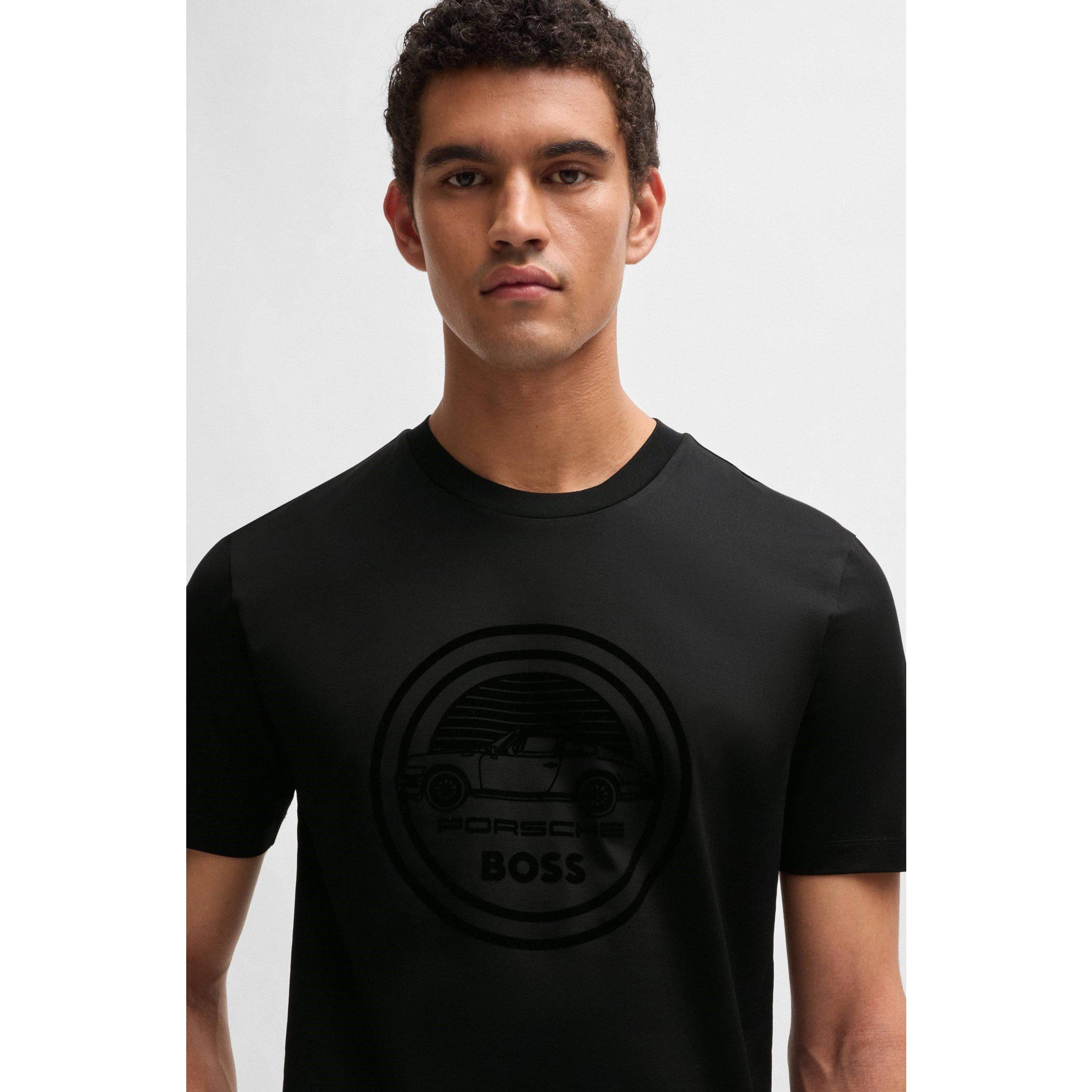 Black - Boss - Porsche x BOSS Mercerised Cotton T-Shirt - 3