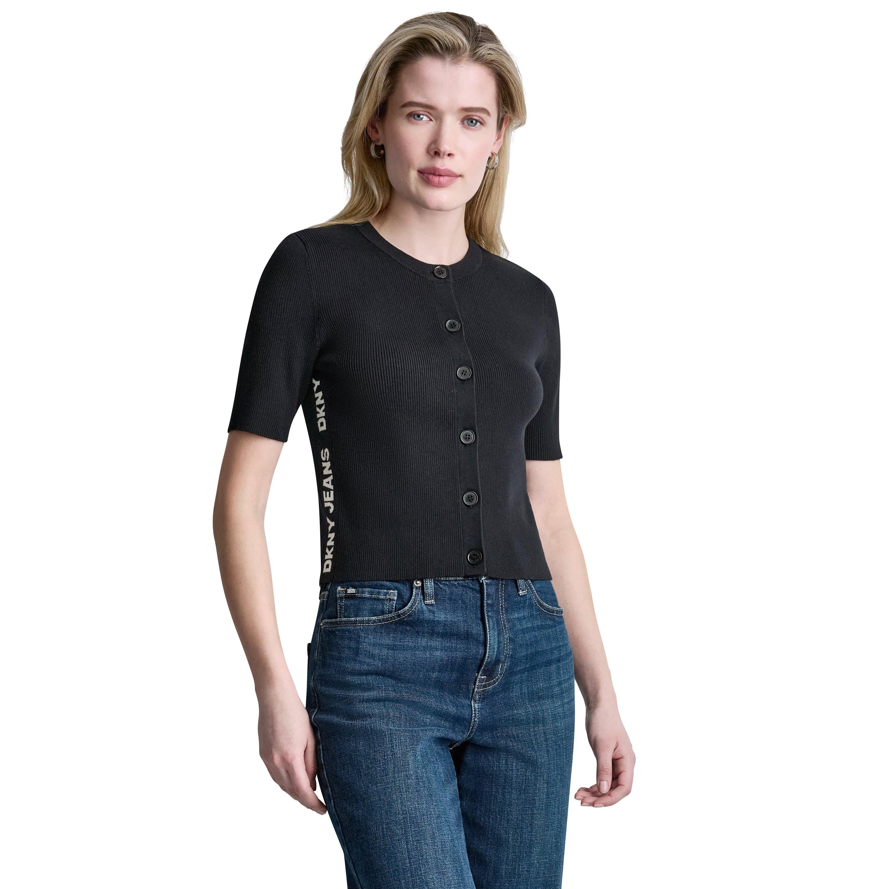 Black/ Eggnog - DKNY - Women's Knitted Top - 1