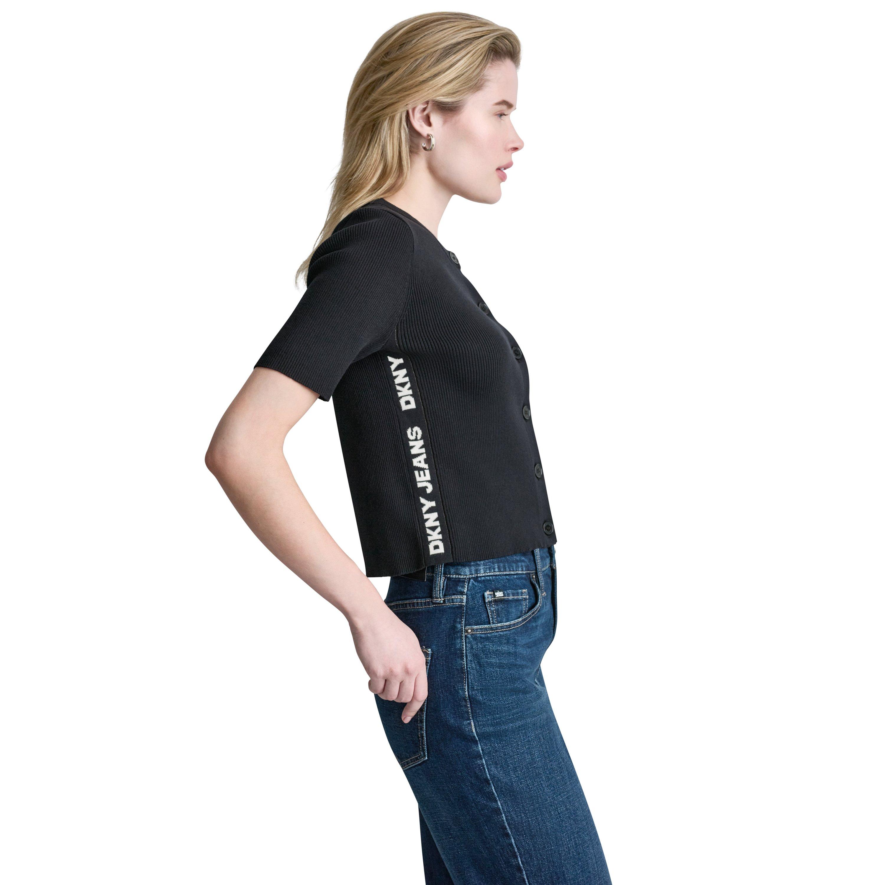 Black/ Eggnog - DKNY - Women's Knitted Top - 2